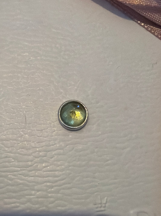 Genuine Pandora Stone Disc Sea Green Stone Petite