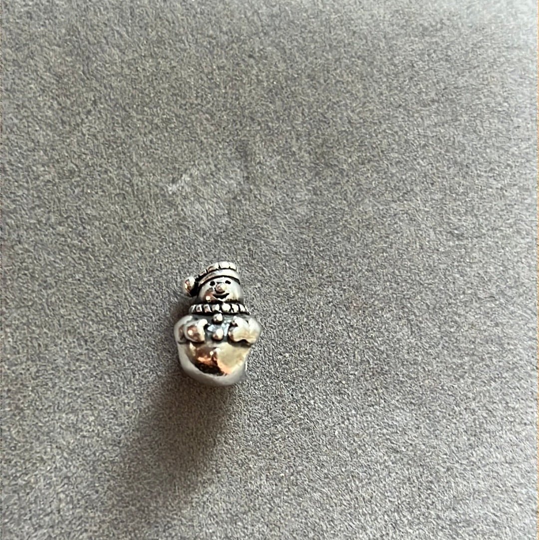 Sterling Silver Snowman Christmas Charm