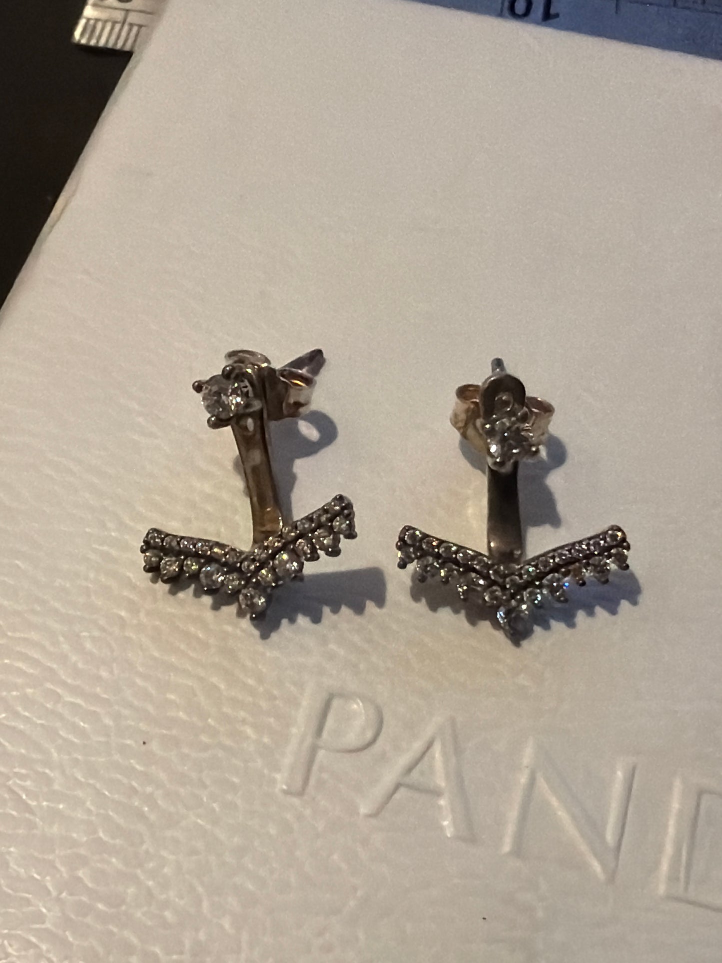 Genuine Pandora Fairytale Tiara Ear Cuff Huggies Earrings