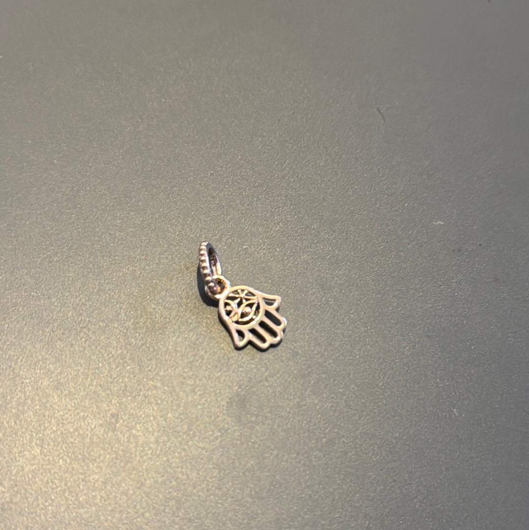 Genuine Pandora Rose Gold Hamsa Hand Dangle Charm Pendant  - new style