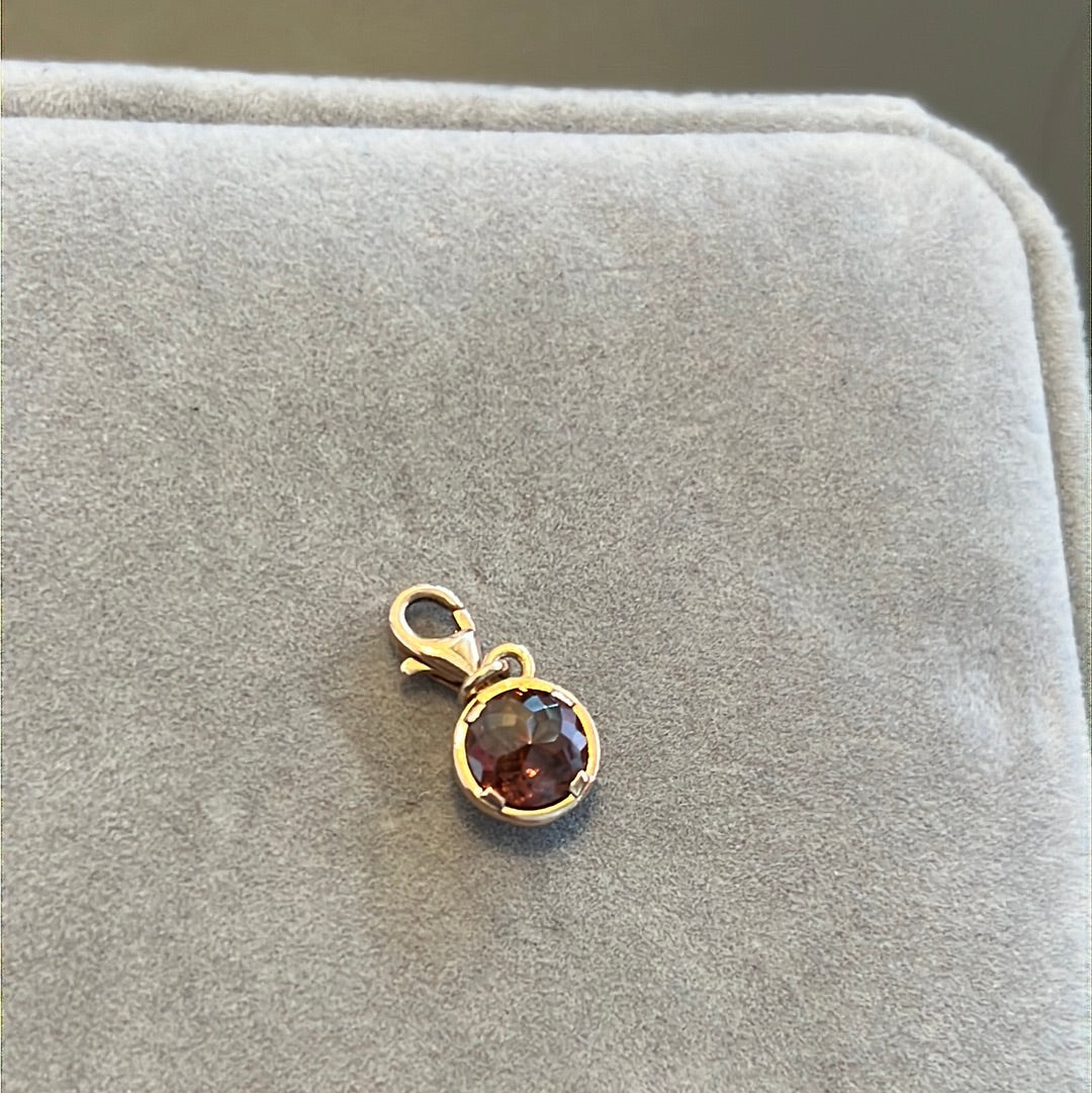 Genuine Thomas Sabo Rose Gold Brown Stone Novemeber Birthstone Dangle Charm