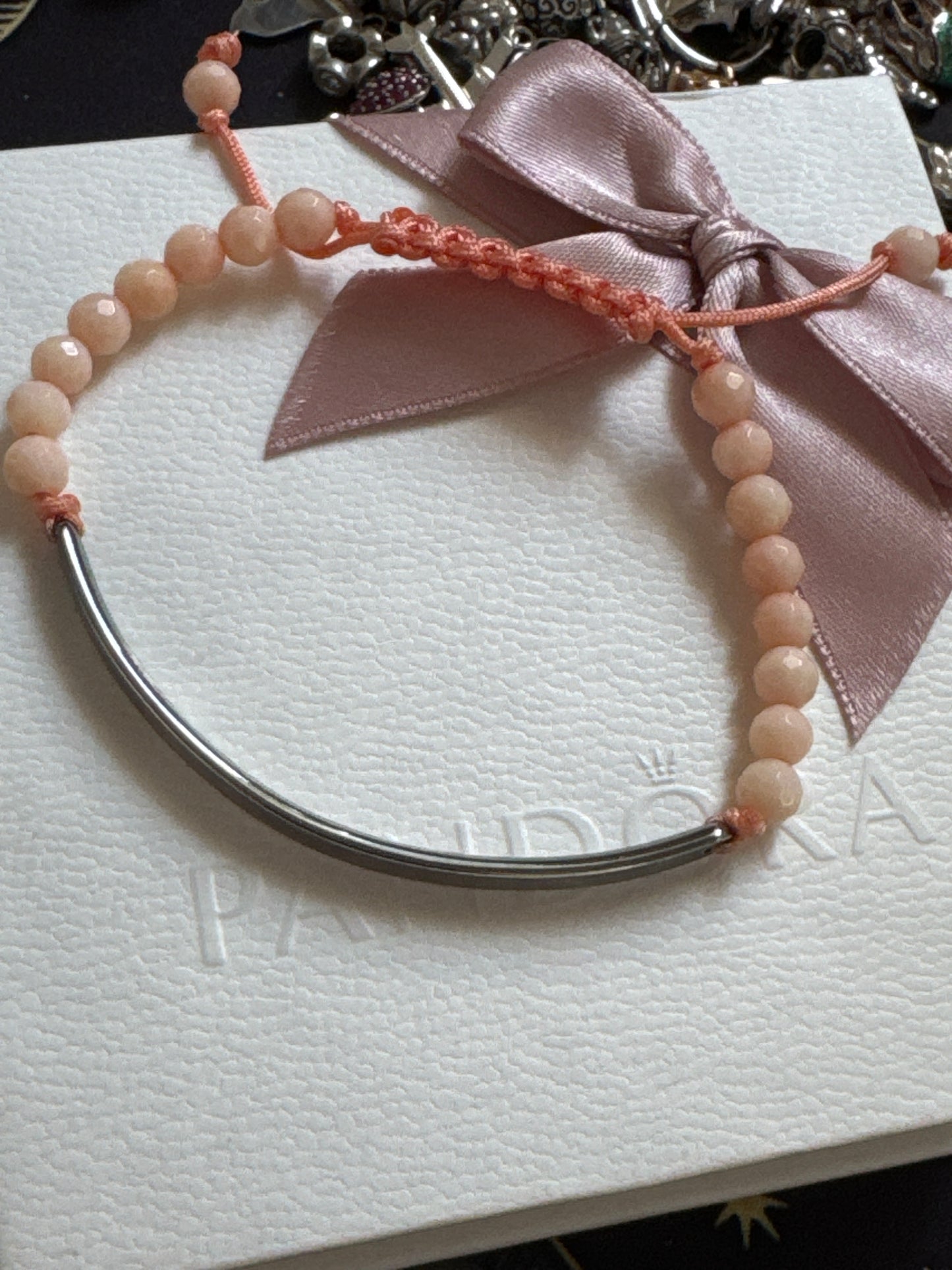 Genuine Thomas Sabo Love Bridge Coral Adjustable Silver Bangle