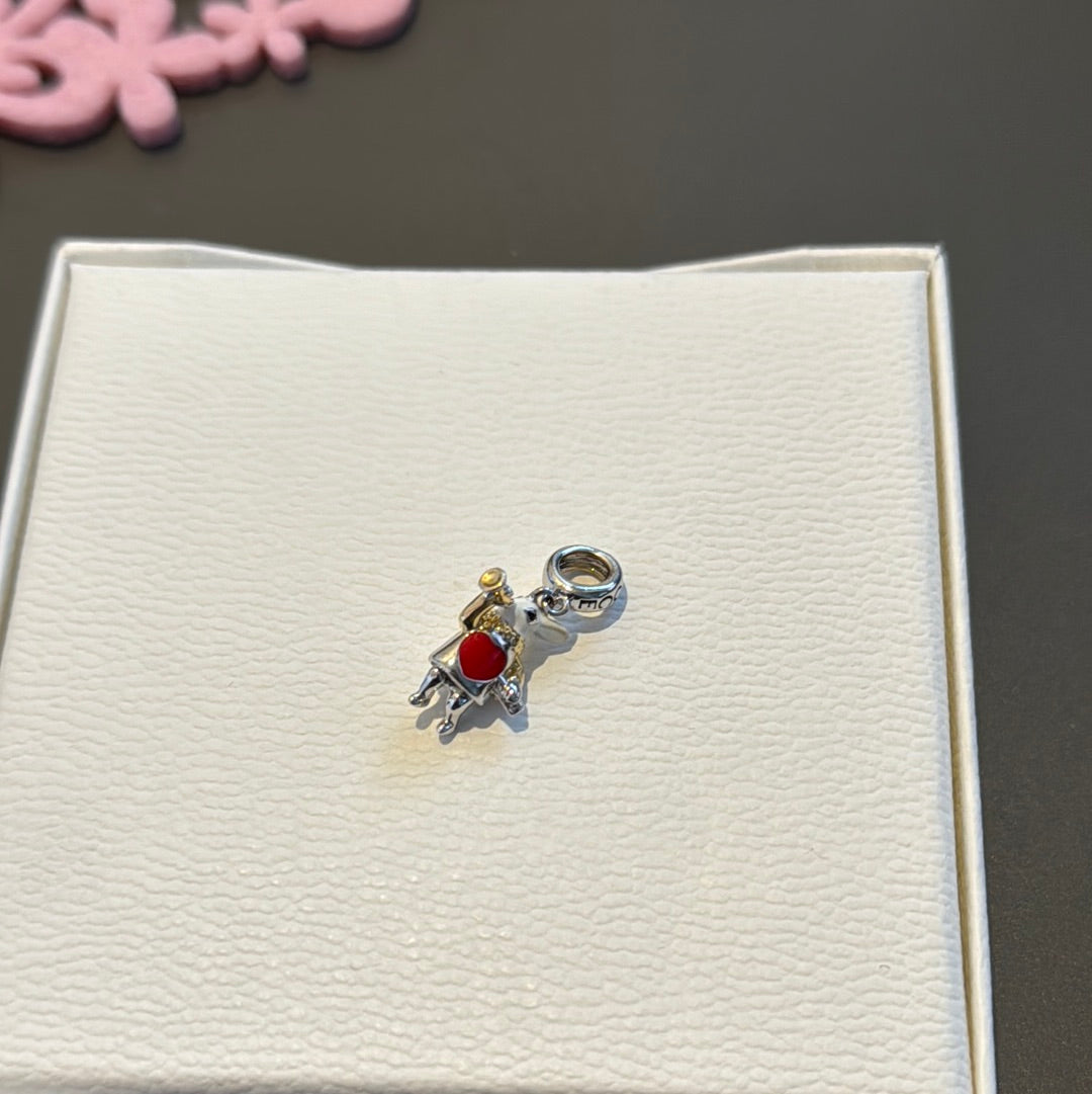 Genuine Gnoce White Rabbit With Horn Dangle Charm