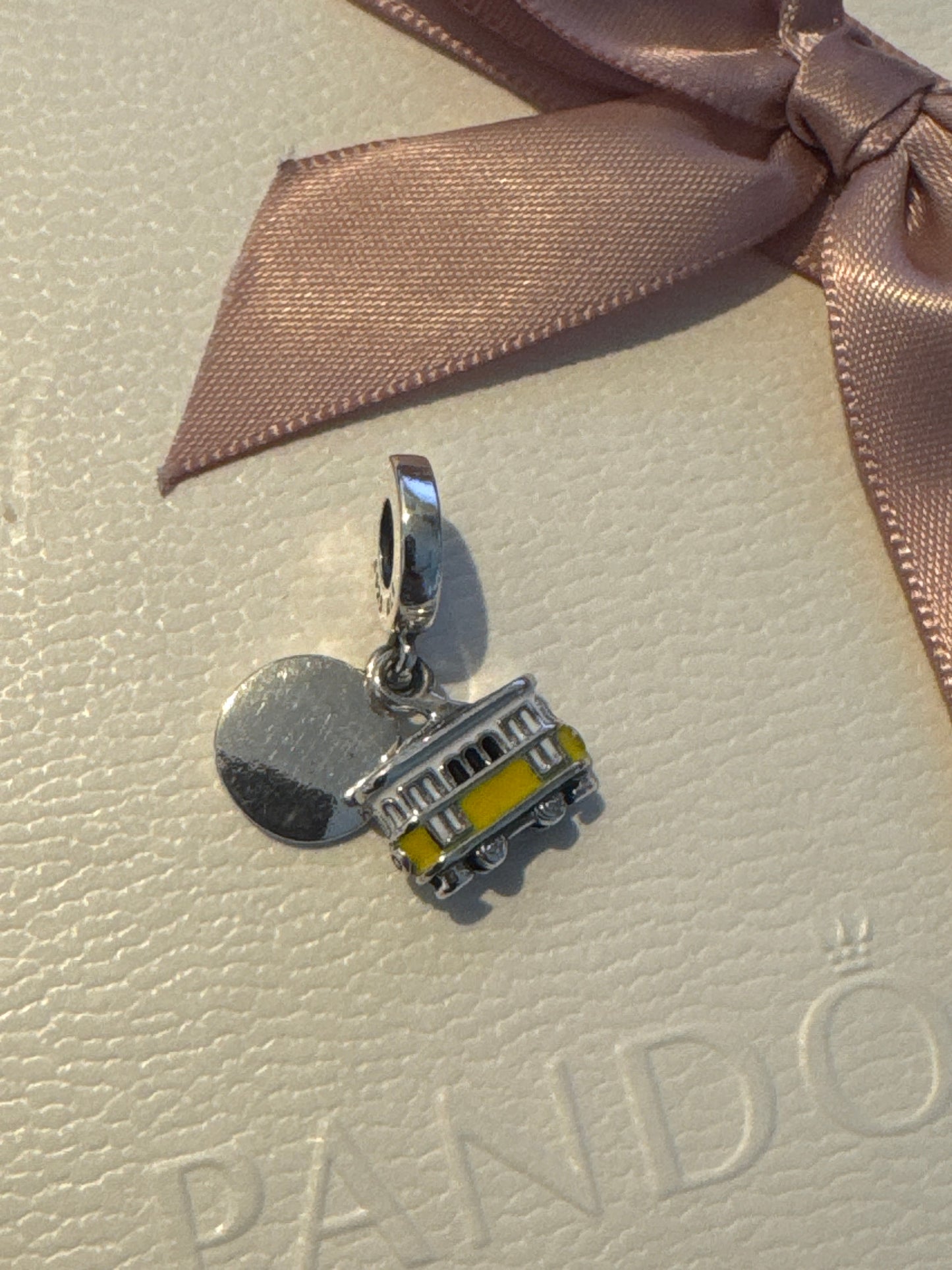Genuine Pandora Lisbon Enamel Tram Travel Dangle Charm