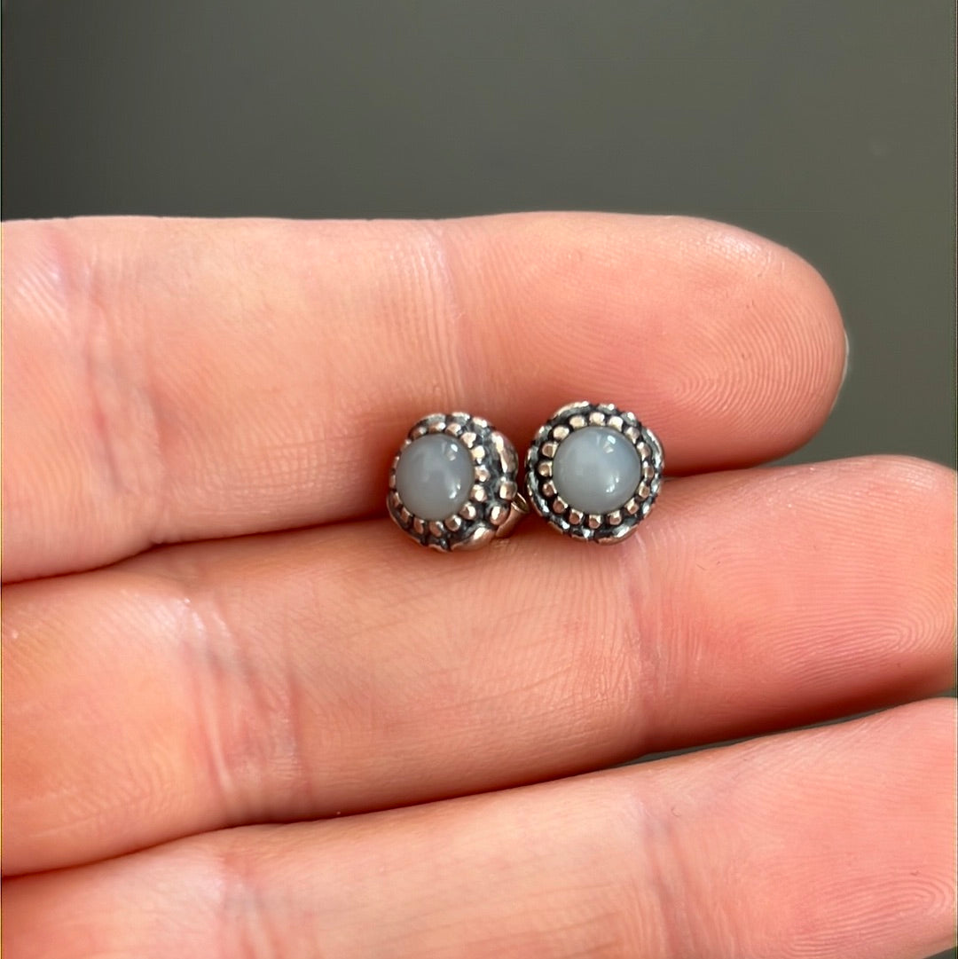 Genuine Pandora Dark Grey Birthstone Earrings Studs.