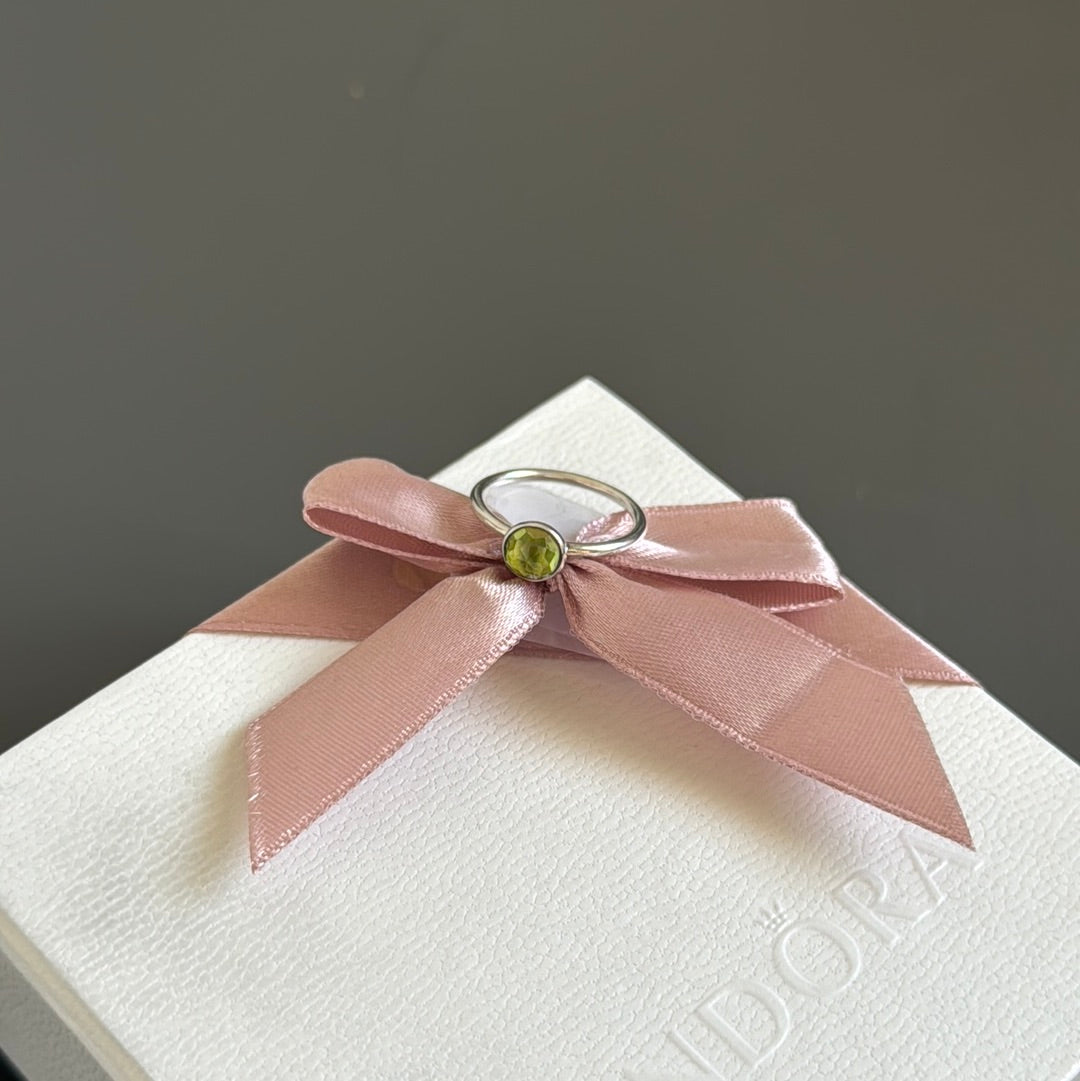 Genuine Pandora Light Green Birthstone Ring 50