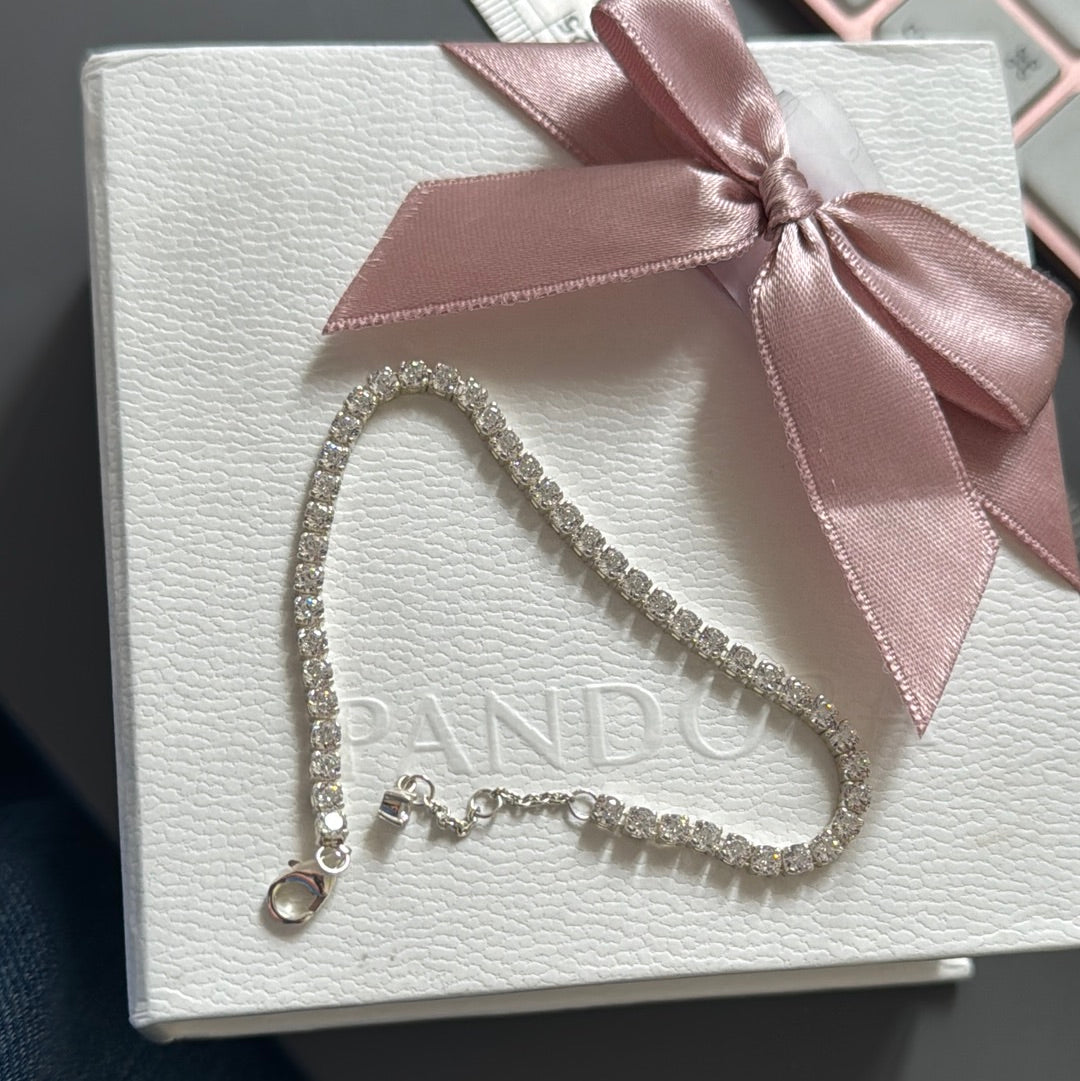 Genuine Pandora Sparkling Tennis Bracelet Max Extension 20cm