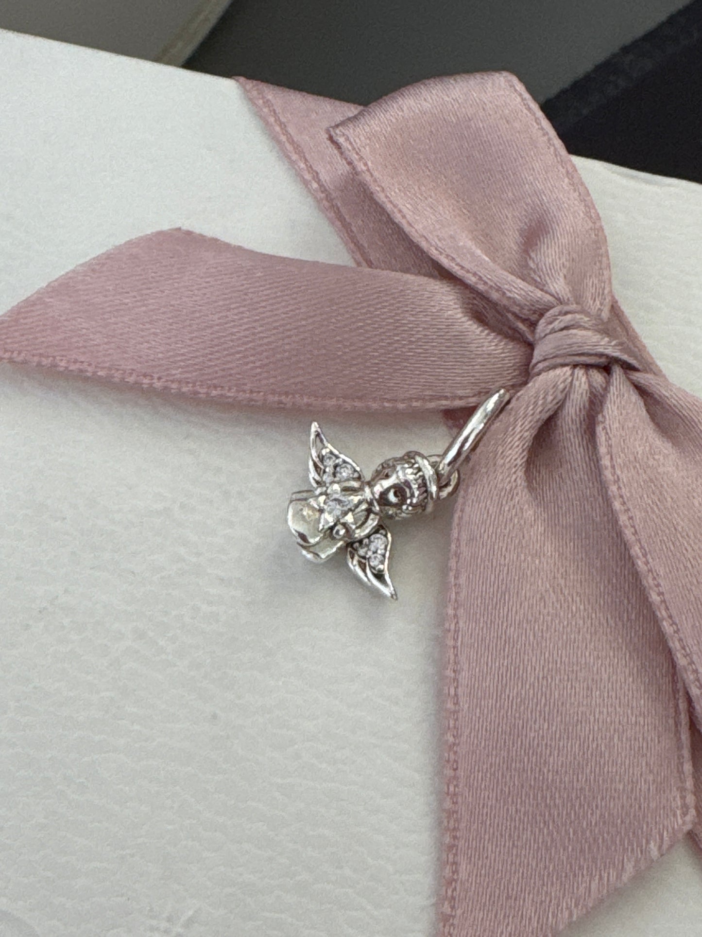 Genuine Pandora Pave Guardian Angel Dangle Charm