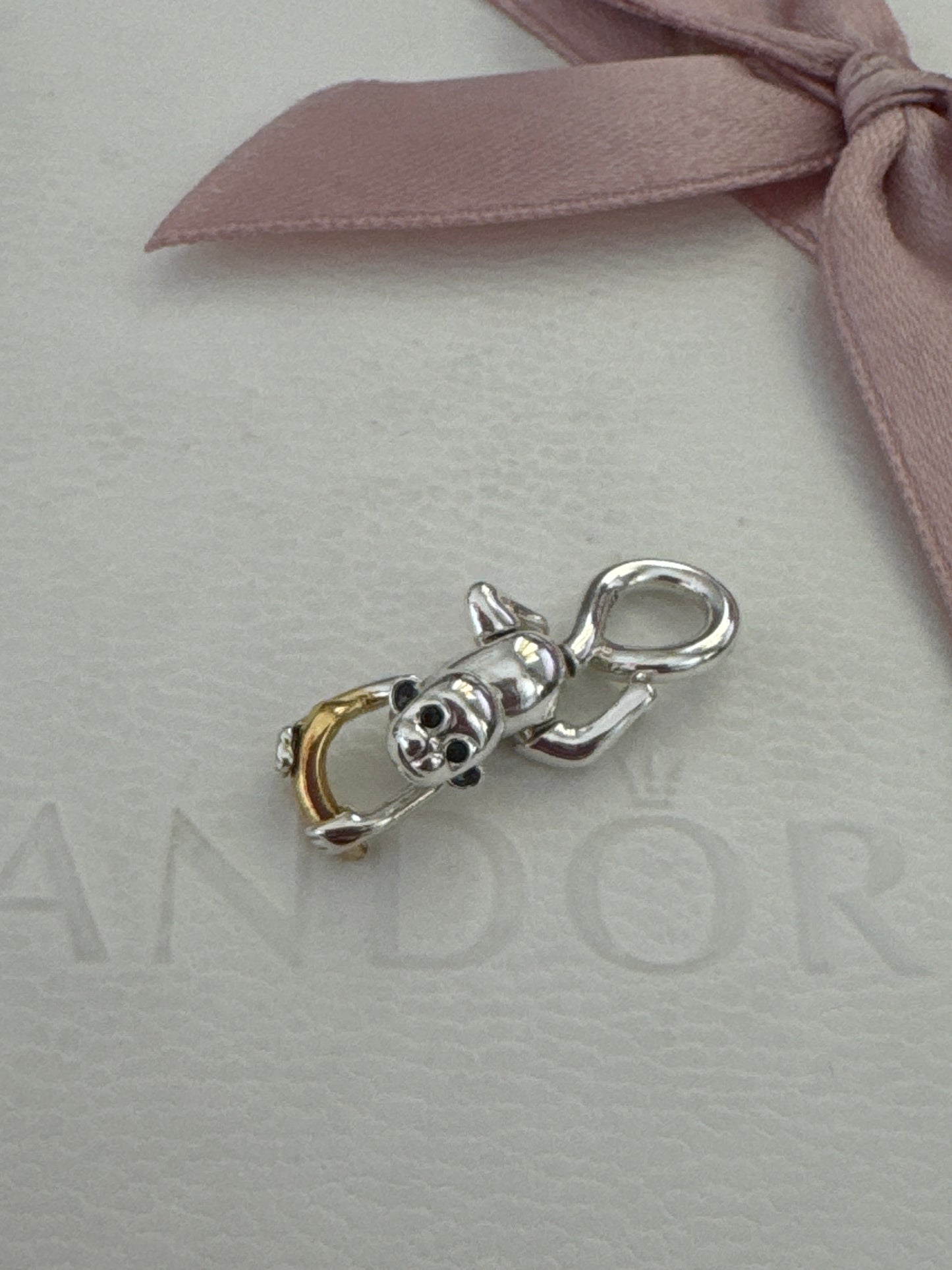 Genuine Pandora Two Tone Banana Monkey Dangle Charm