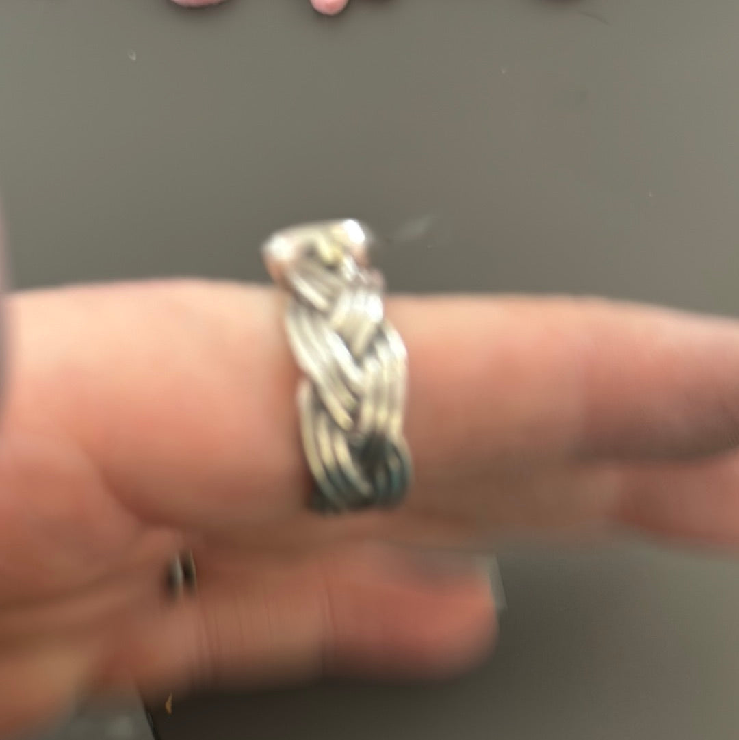 Genuine Pandora Tied Together Ring with Amber Whiskey Quartz 58