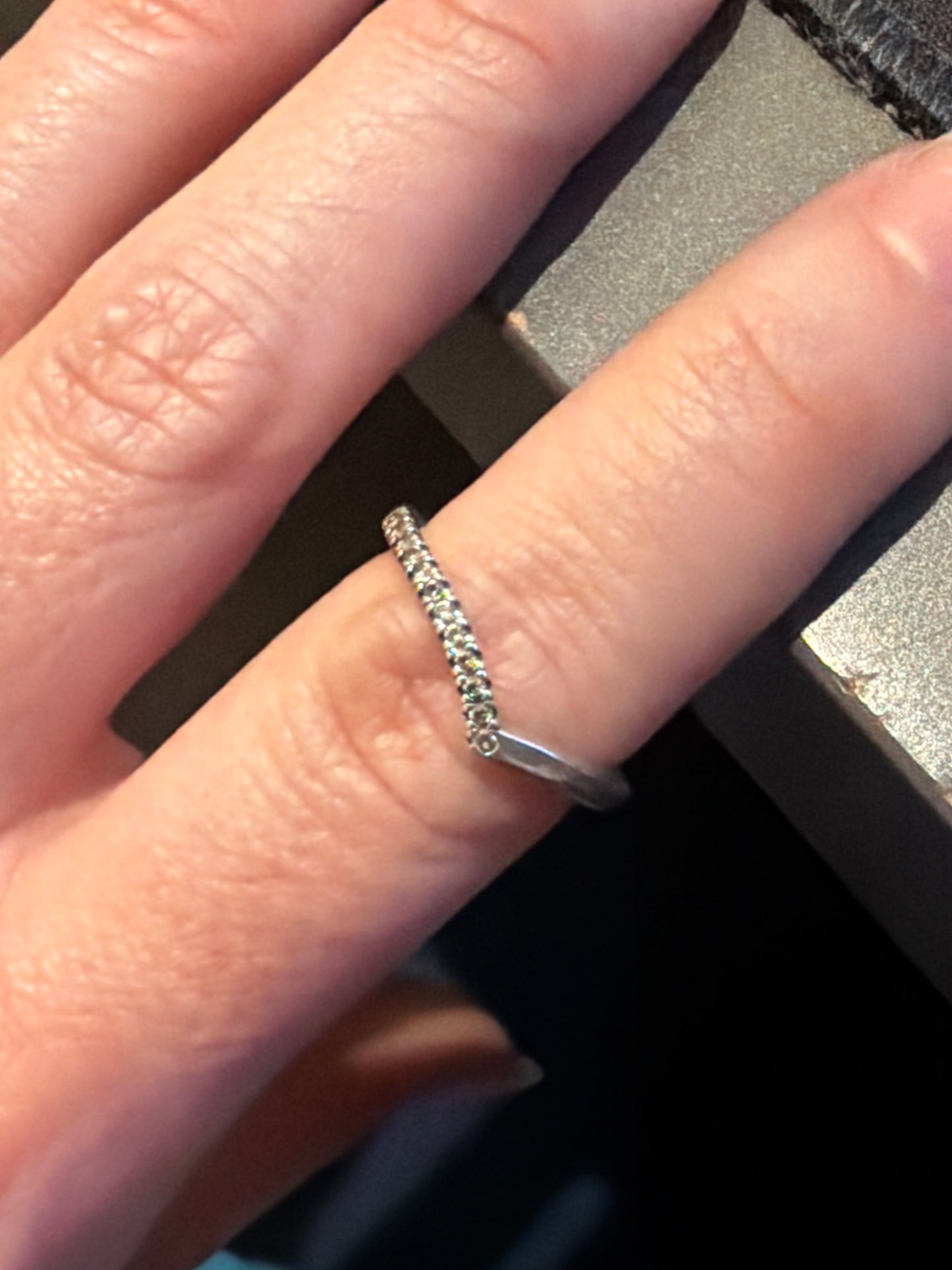 Genuine Pandora Sparkling Wish Half Pave Half Ring 56