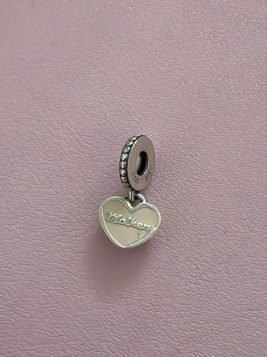 Genuine Pandora Mother Half With Pink Enamel Dangle Charm