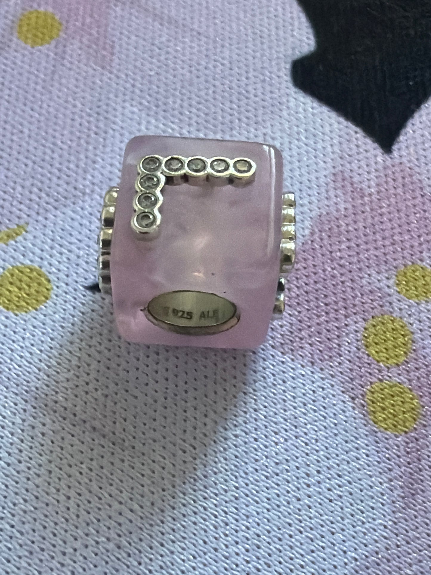 Genuine Pandora Silver Pink Murano Glass Love Cube Charm