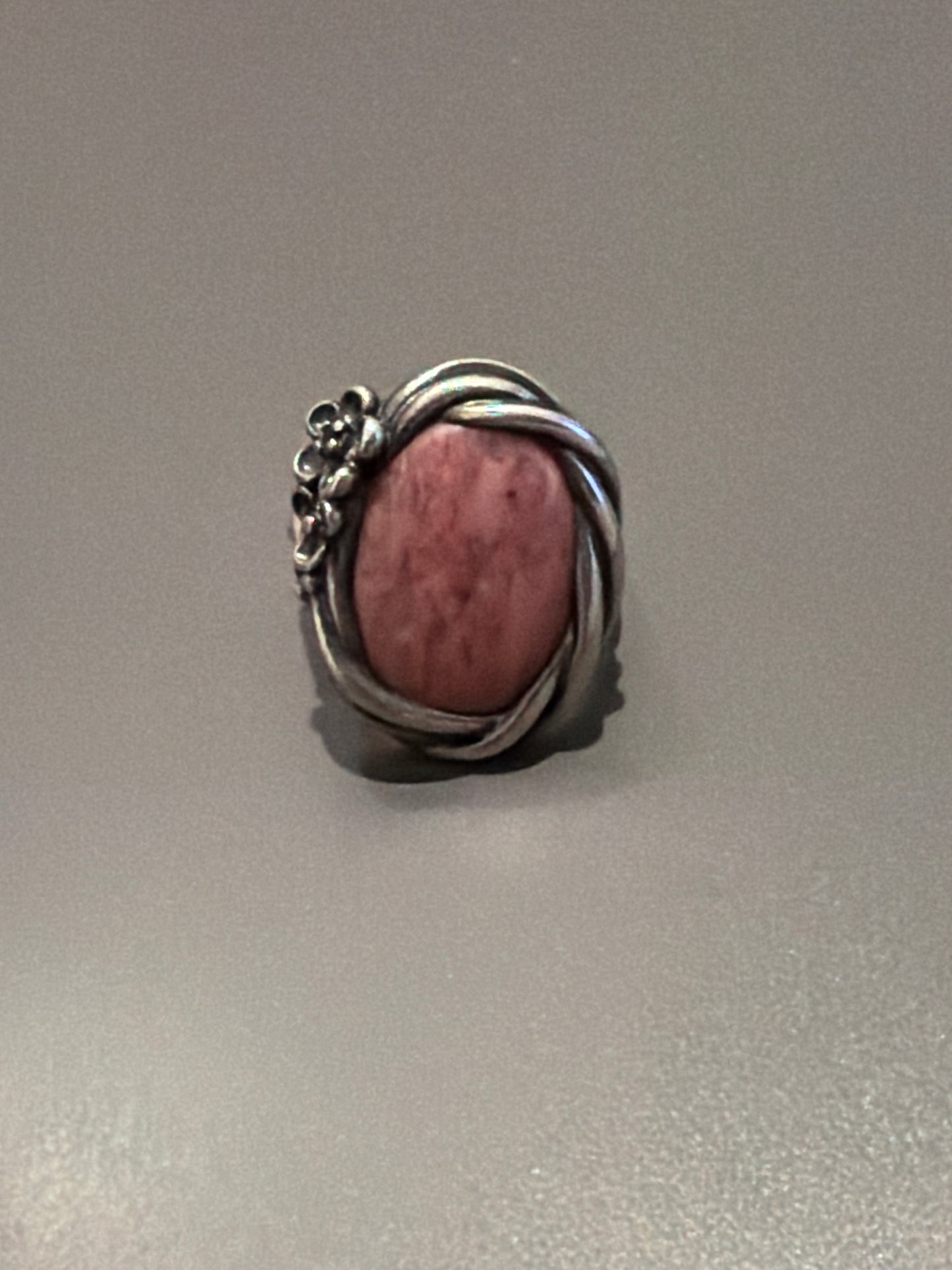 Genuine Pandora Rare HTF Large Pink Rhodolite Wanda's Flower RIng 54