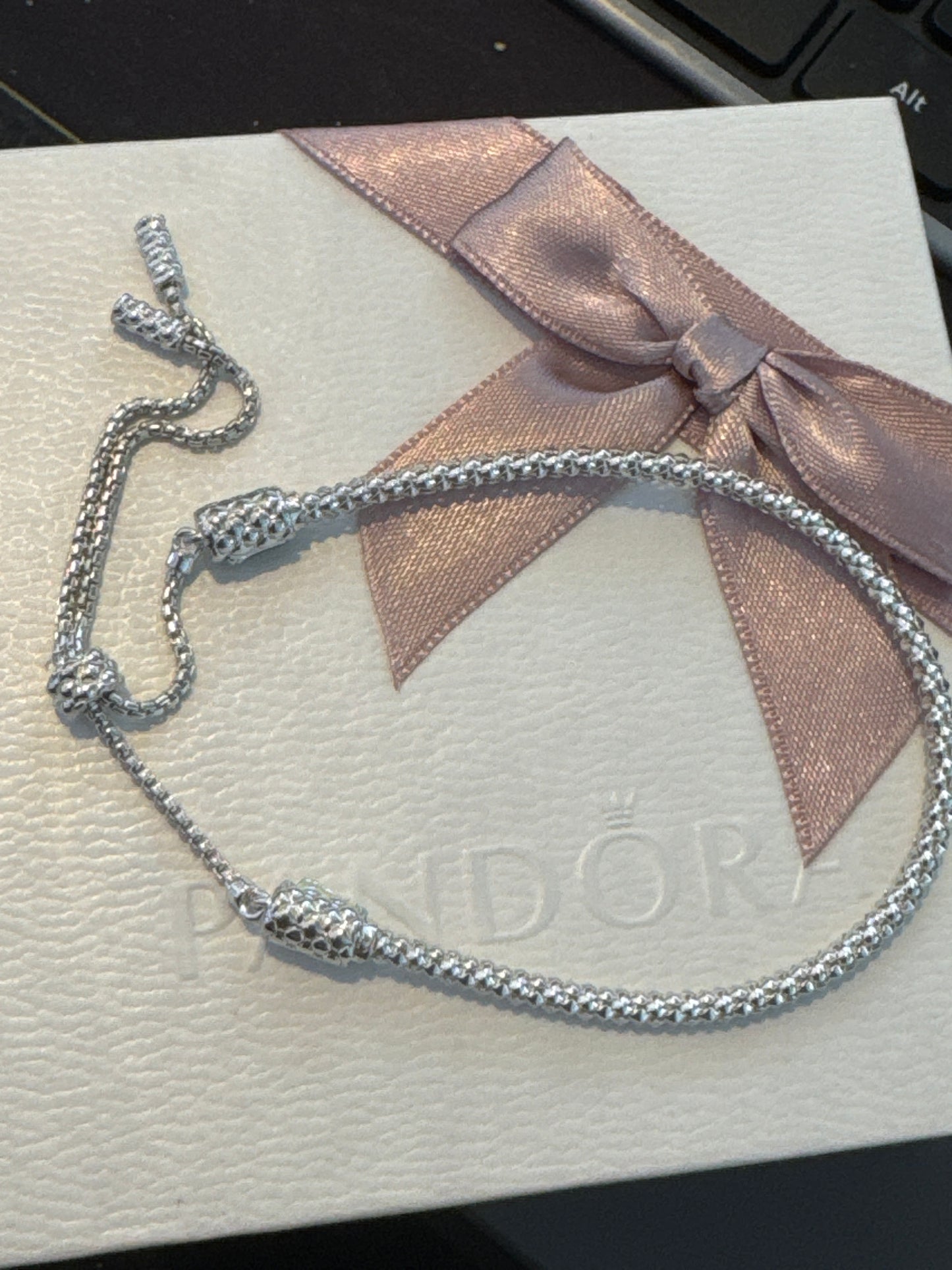 Genuine Pandora Studded Slider Tennis Bracelet Size 2