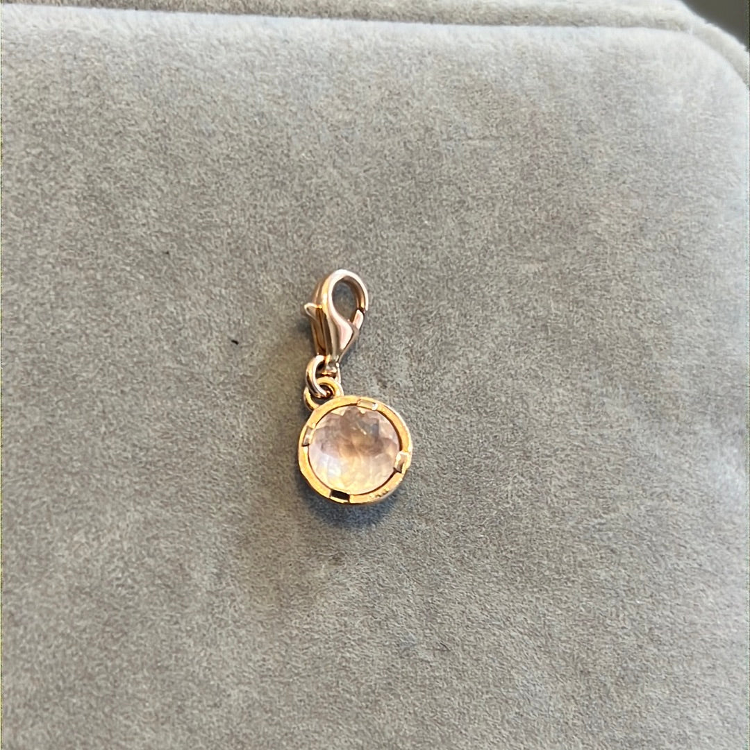 Genuine Thomas Sabo Rose Gold Pale Pink October Birthstone Dangle Charm