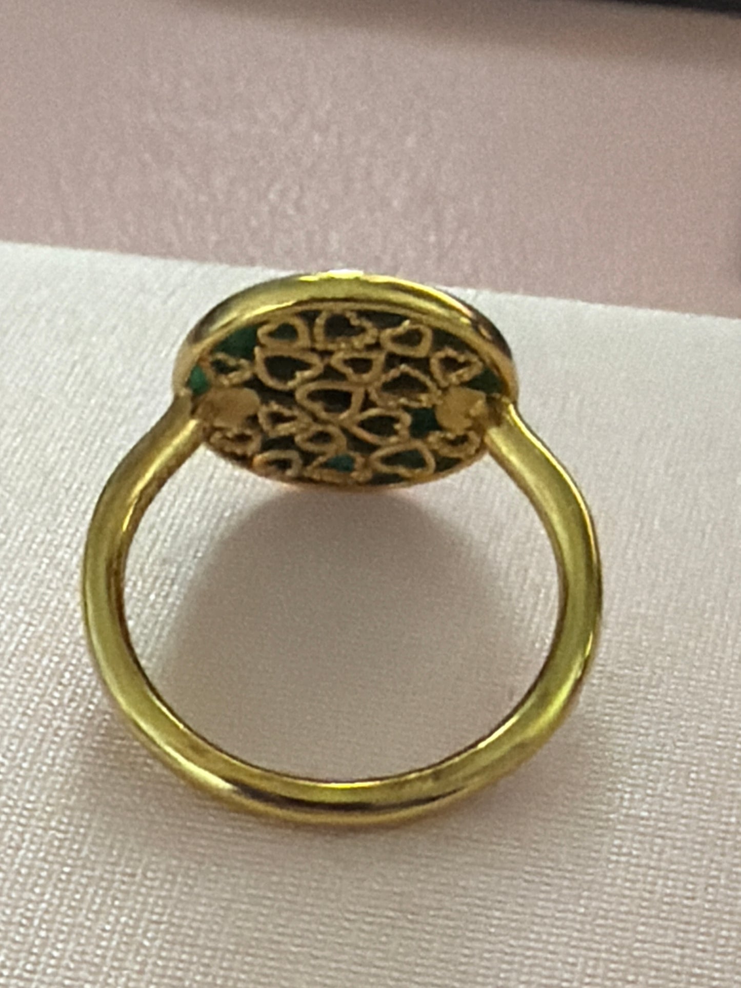 Genuine Pandora Shine Beautifully Different Heart Green Stone Ring RARE HTF 54