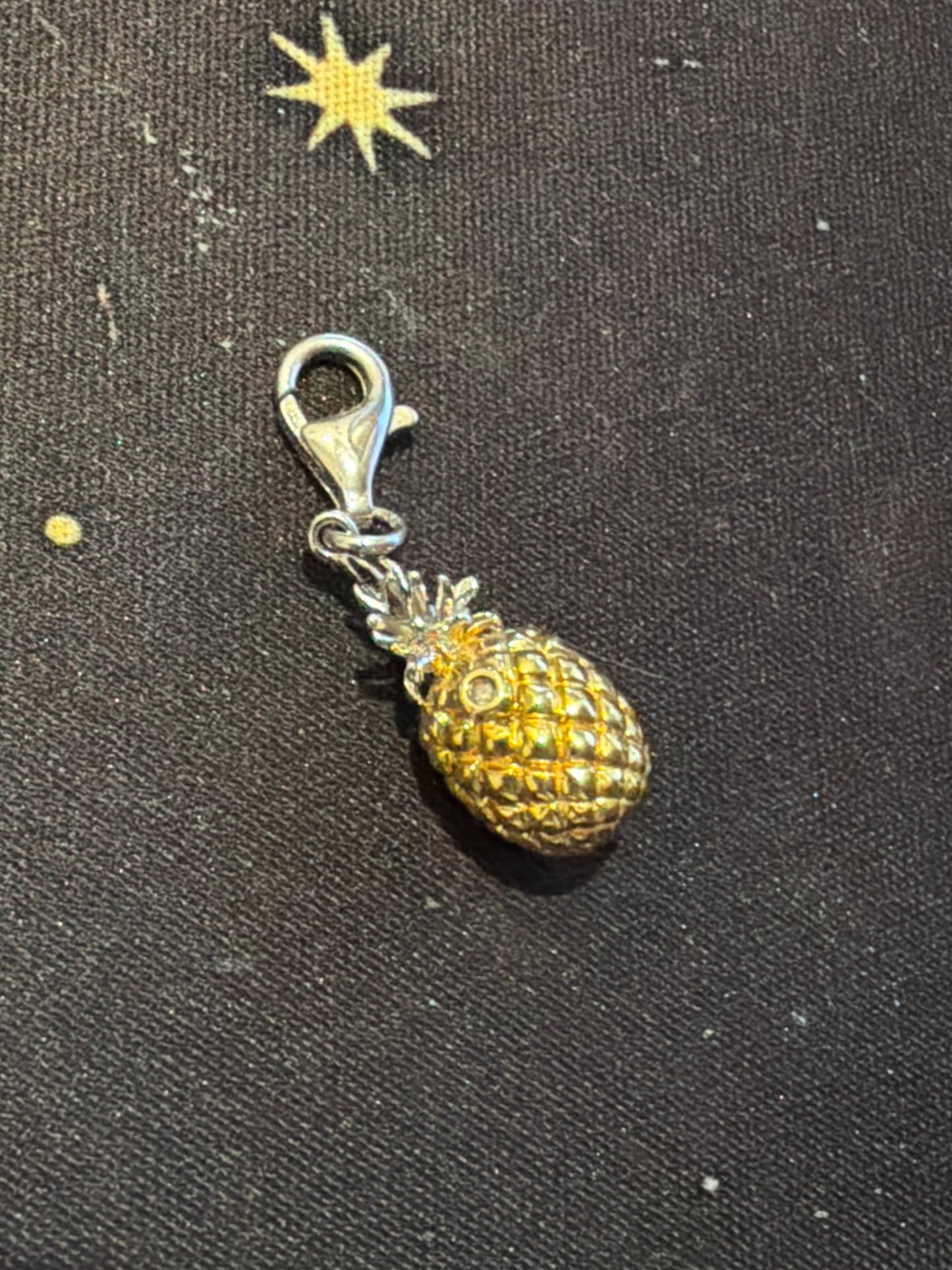 Genuine Hot Diamond Two Tone Pineapple Clip Charm