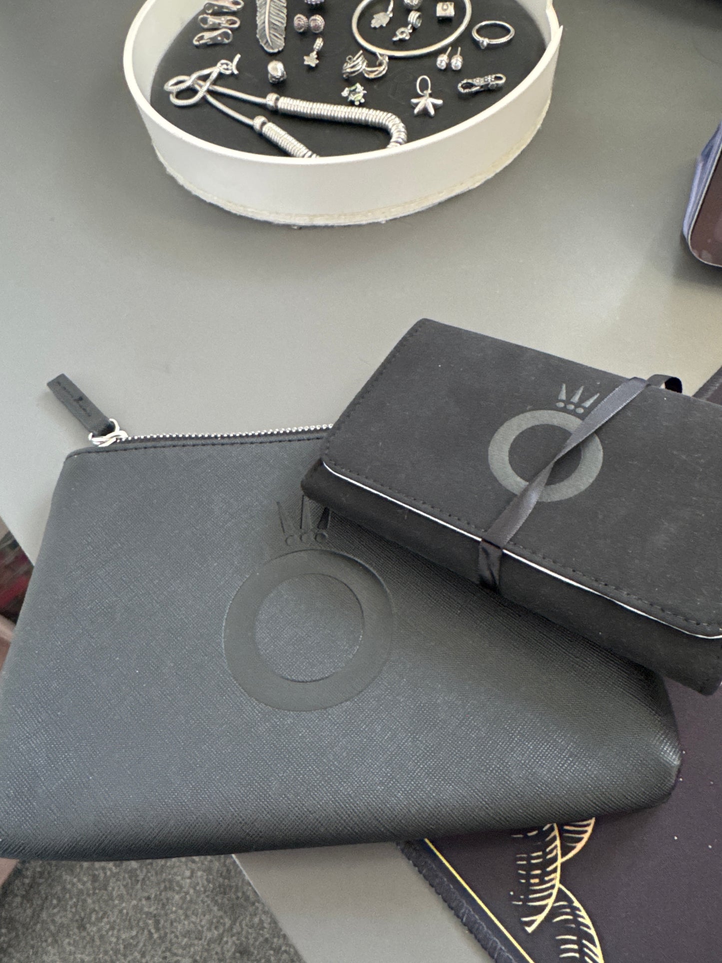Genuine Pandora Black Jewellery Storage Clutch Bag & Jewellery Wrap