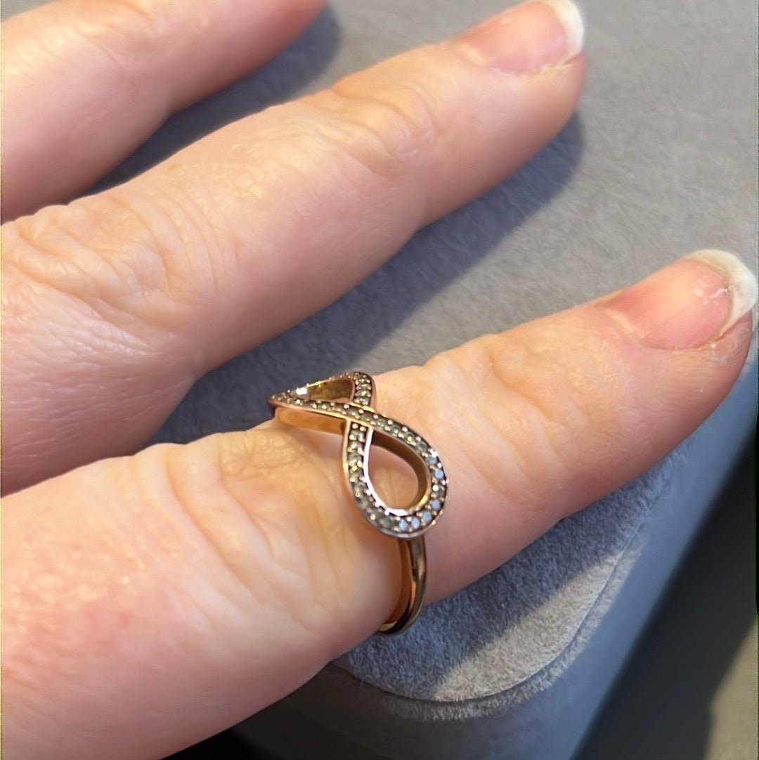 Genuine Thomas Sabo Rose Gold Pave Infinity Ring Size 54
