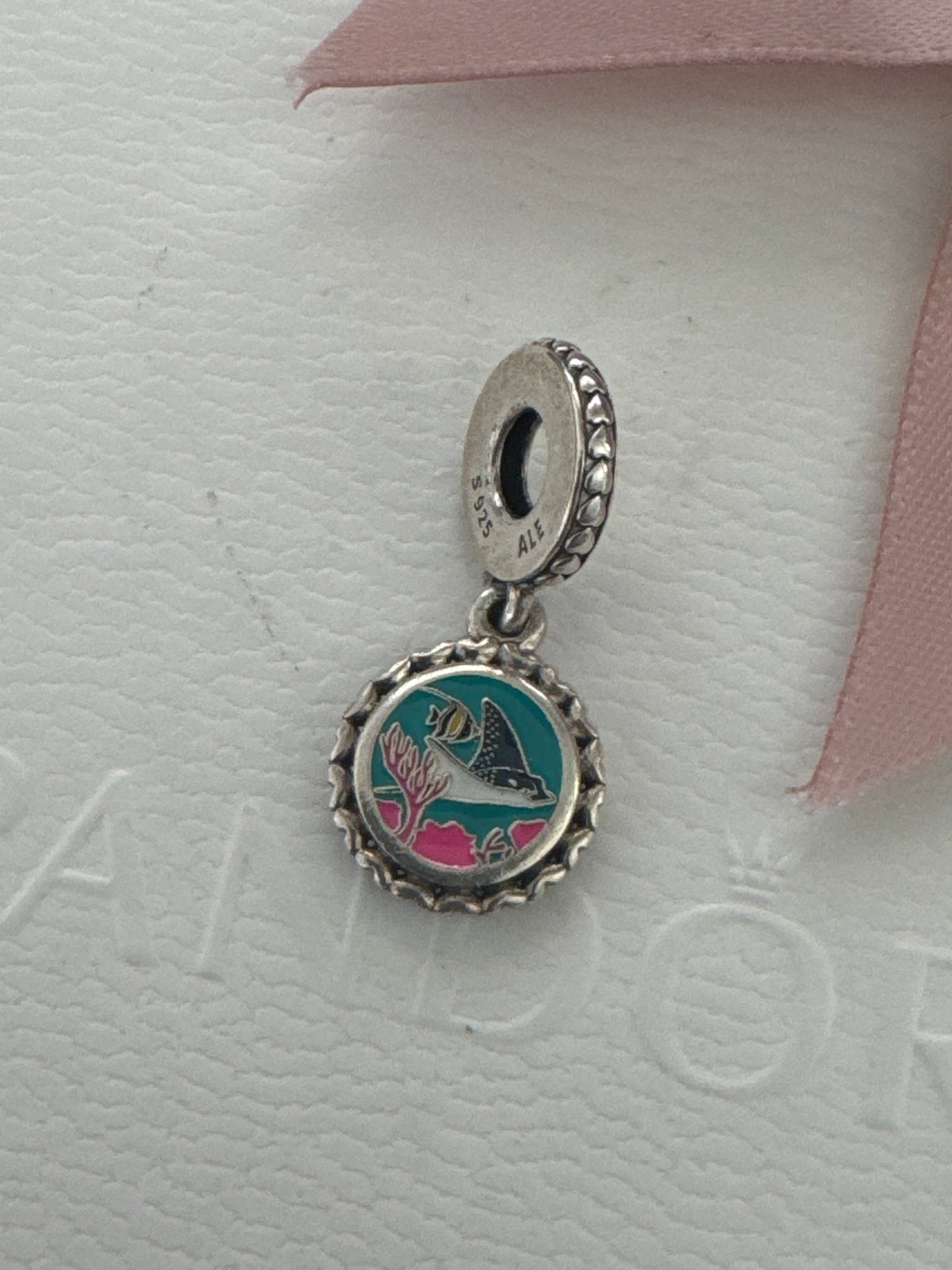 Genuine Pandora RARE HTF Florida Enamel America USA Travel Charm Stingray Fish
