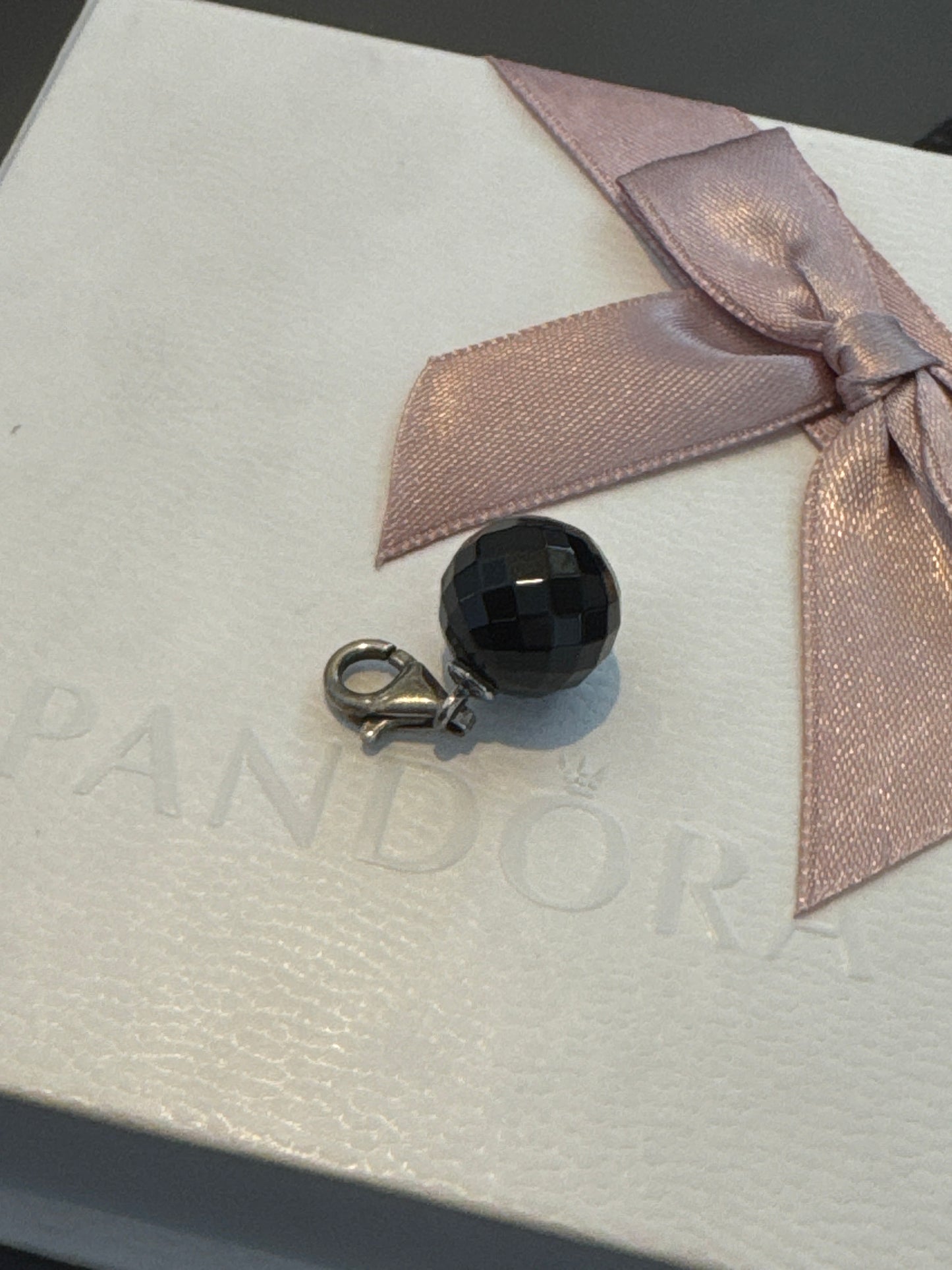 Thomas Sabo Sterling Large Faceted Black Onyx Dangle Charm