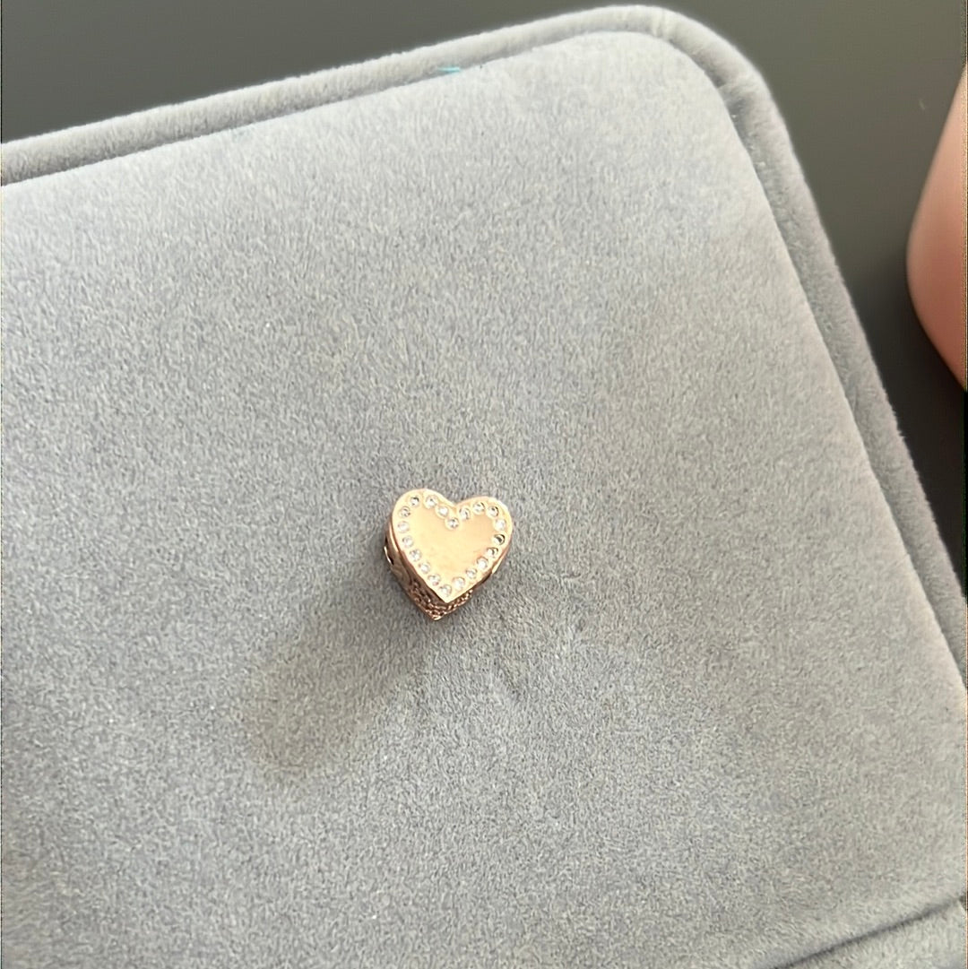 Genuine Pandora Essence Rose Gold Dedication HTF RARE Charm