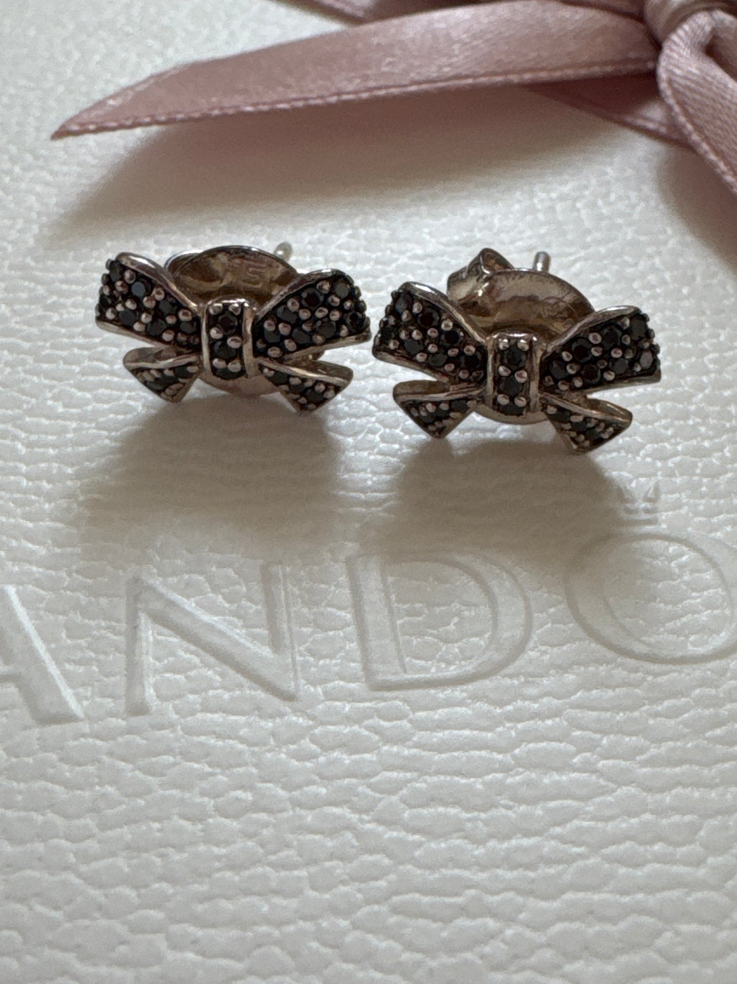 Genuine Thomas Sabo Large Bow Black Pave Earrings