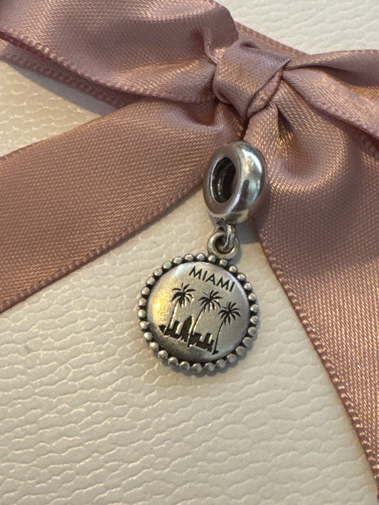 Genuine Pandora HTF USA Miami Enamel Dangle Charm