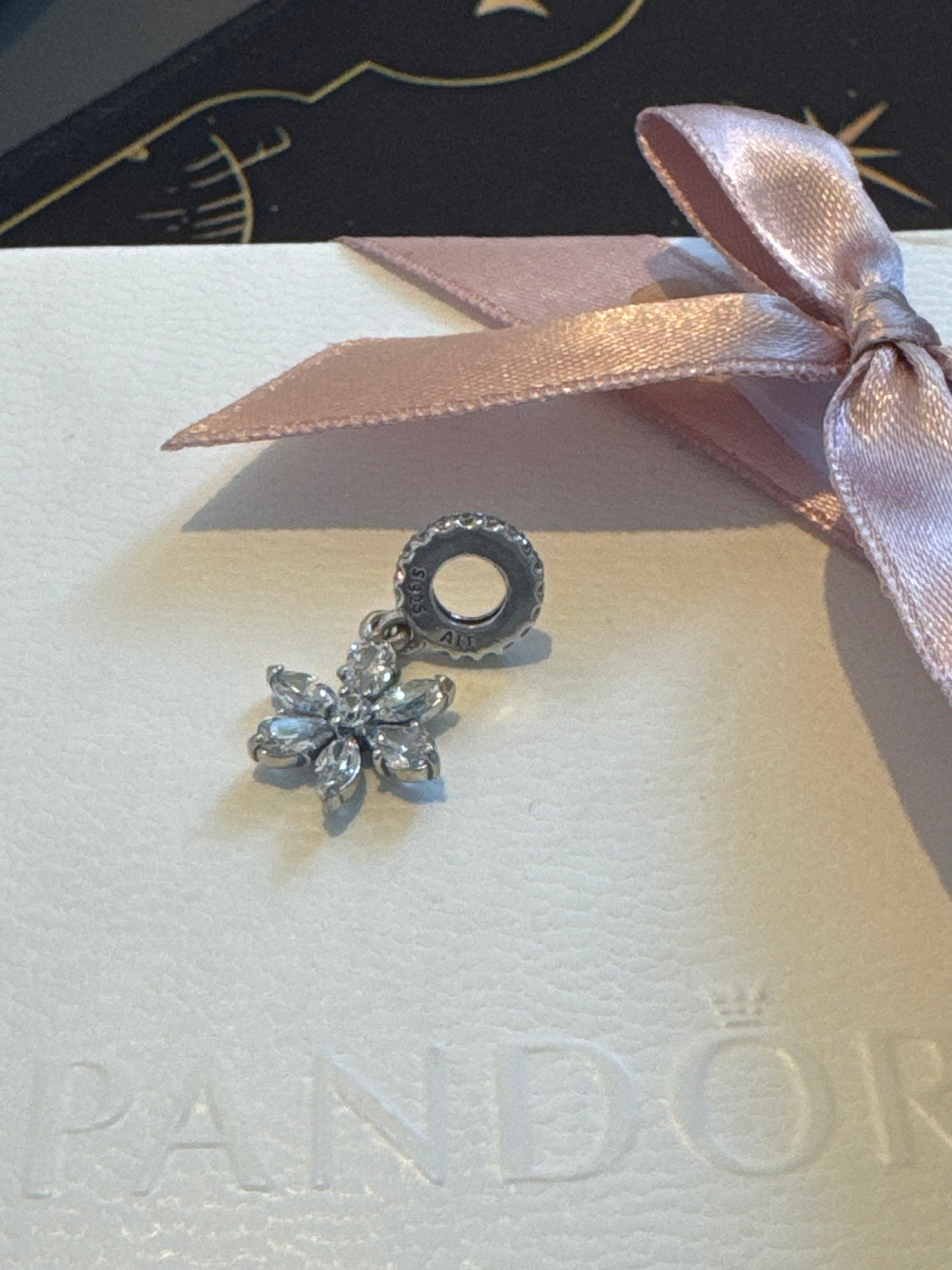 Genuine Pandora Sparkling Herbarium Flower Dangle Charm