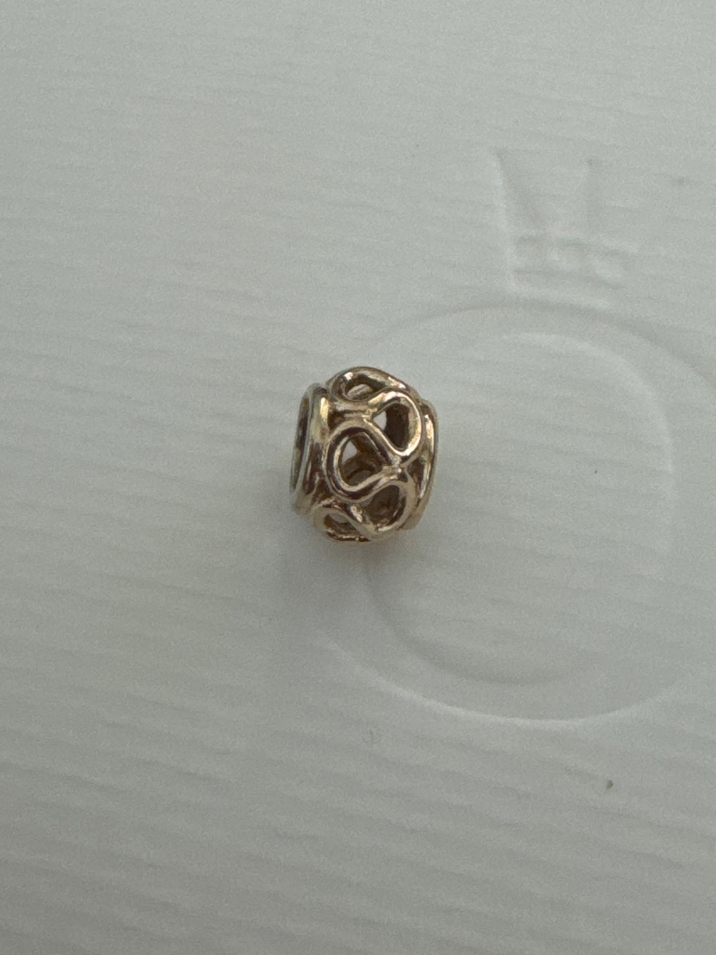 Genuine Pandora Solid 14ct Gold Openwork Swirl Spacer Charm HTF