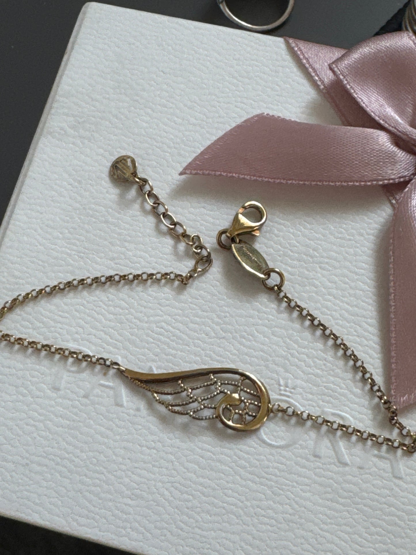 Genuine Nomination Yellow Gold Tone Angel Wing Bracelet 19cm Max Adjustment