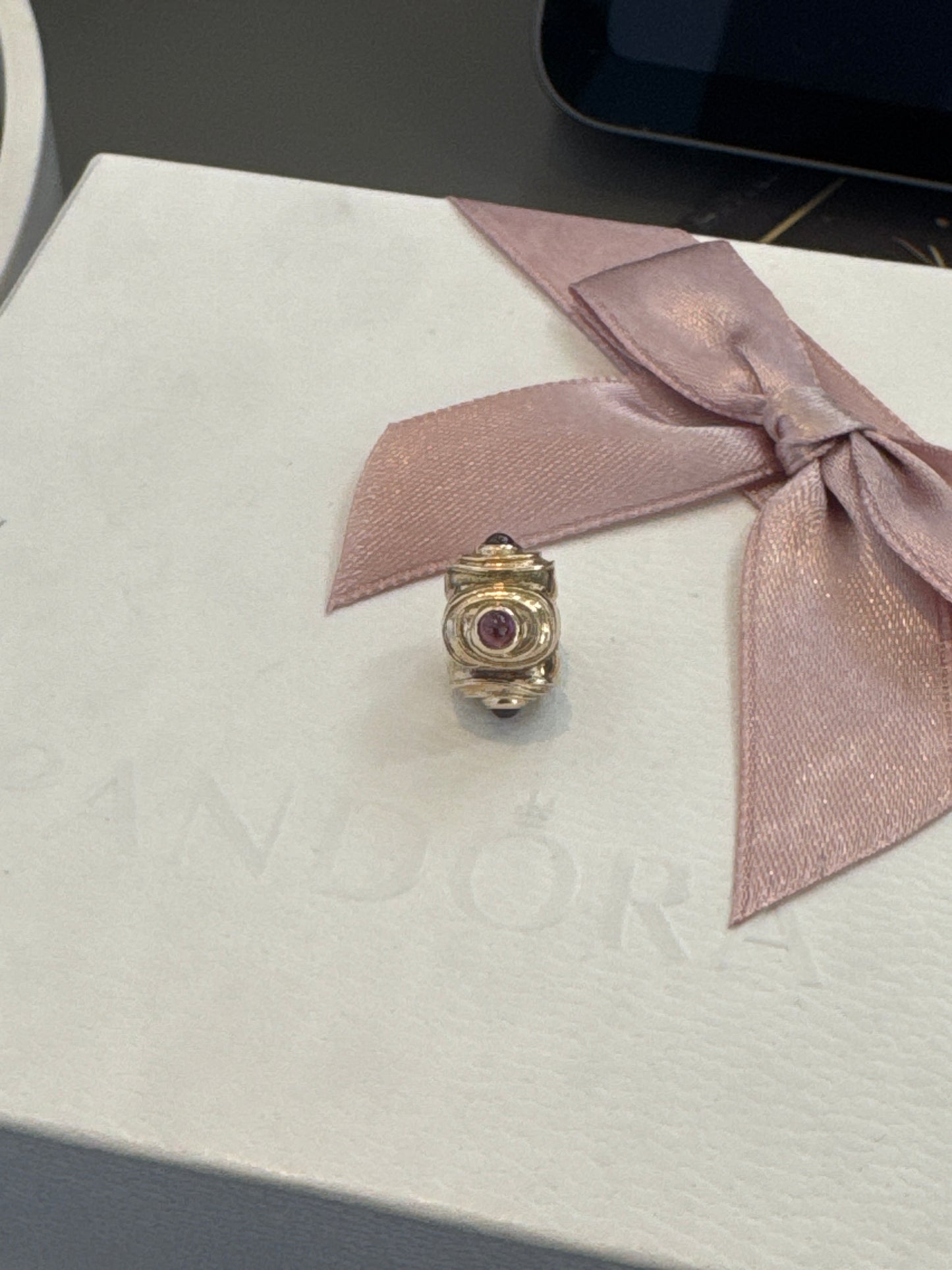 Genuine Pandora 14ct Solid Gold Hypnotise Rhodolite Clip RARE HTF