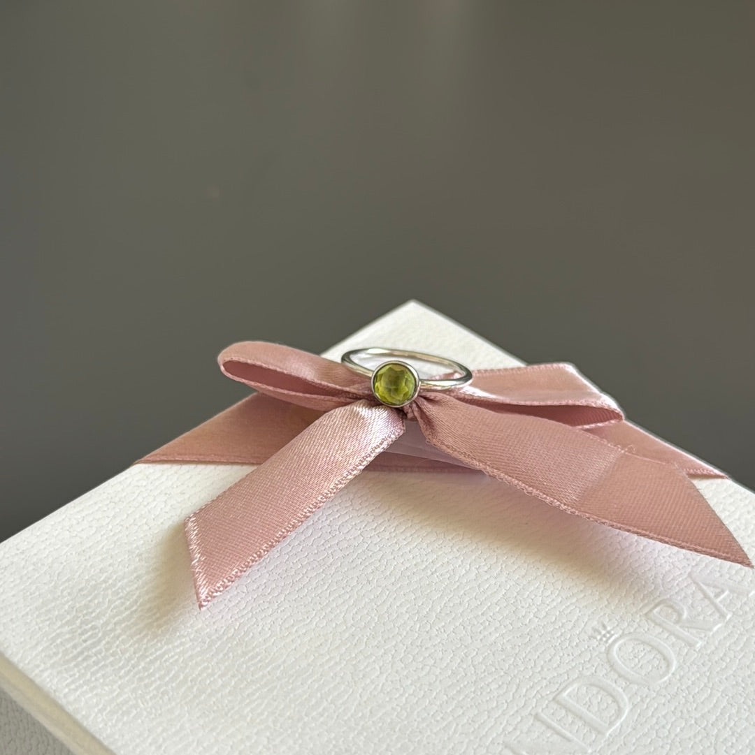 Genuine Pandora Light Green Birthstone Ring 50
