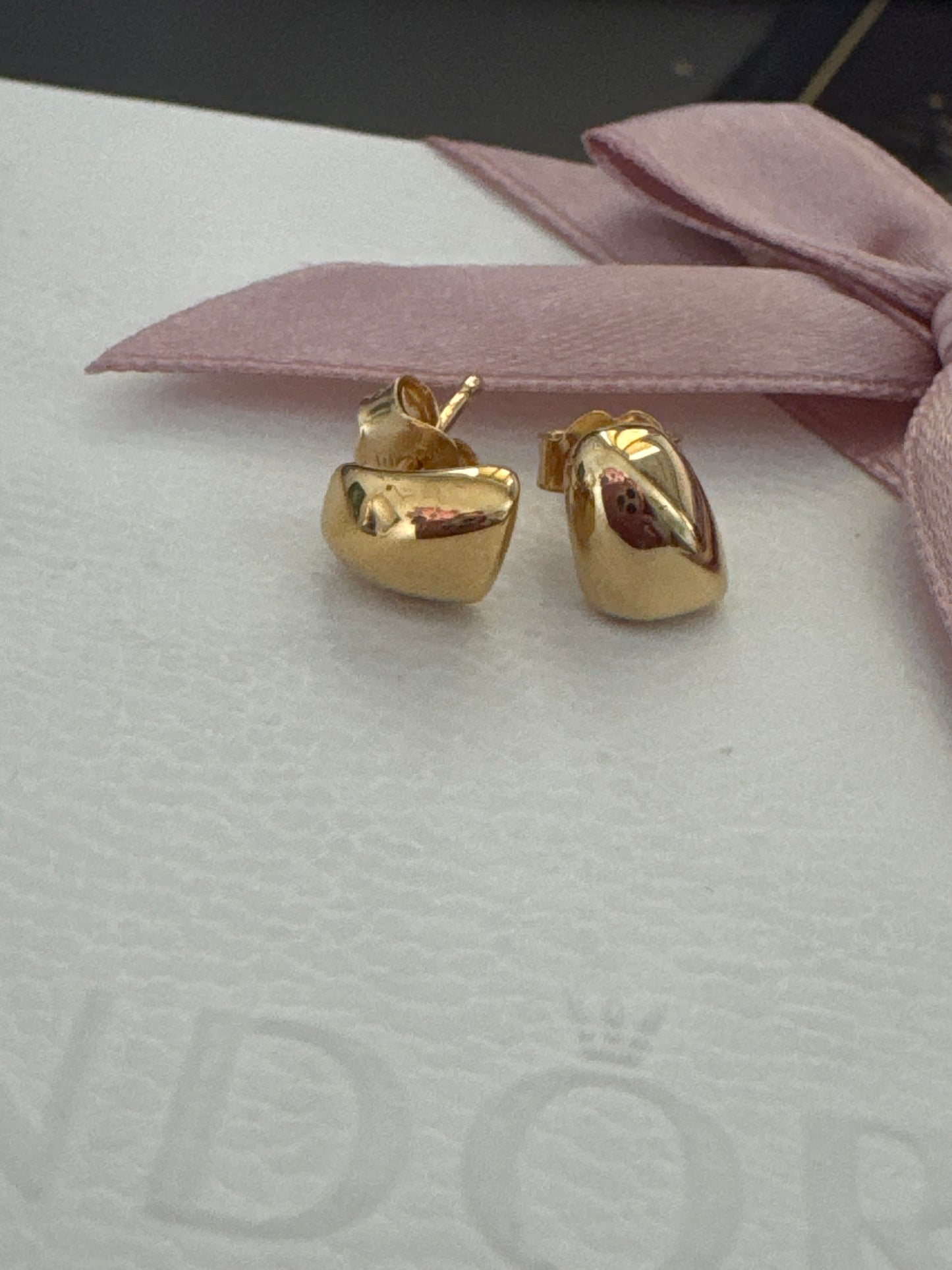 Genuine Pandora Shine Gold Plated Organically Shaped Stud Earrings