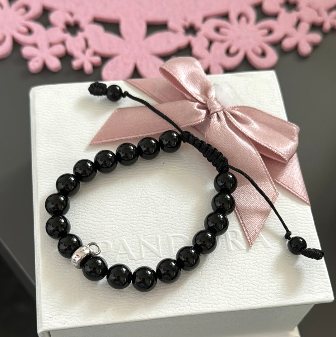 Genuine Thomas Sabo Black Onyx Stone Bracelet Slider Material Medium