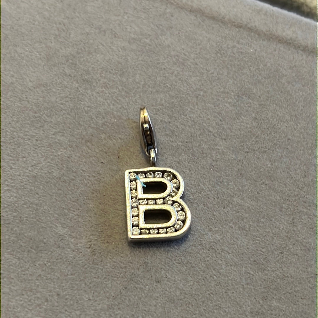 Genuine Thomas Sabo Pave Letter B Dangle Clip Charm