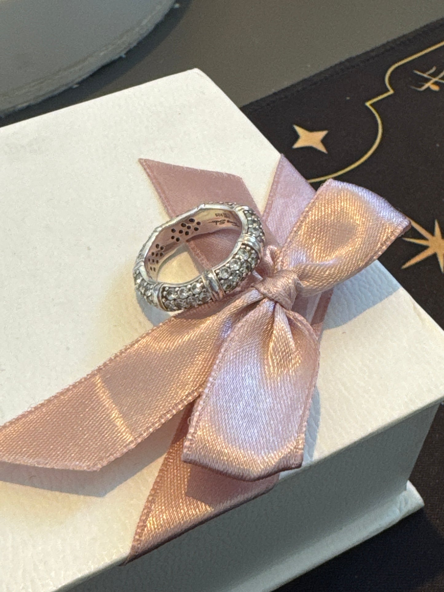 Genuine Thomas Sabo Pave Bamboo Chunky Ring 54