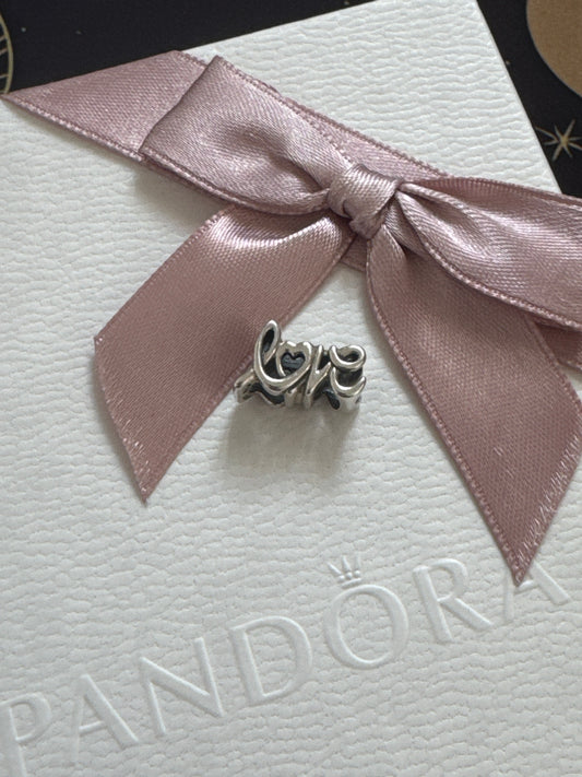 Genuine Pandora Love Word Handwritten Charm Gift