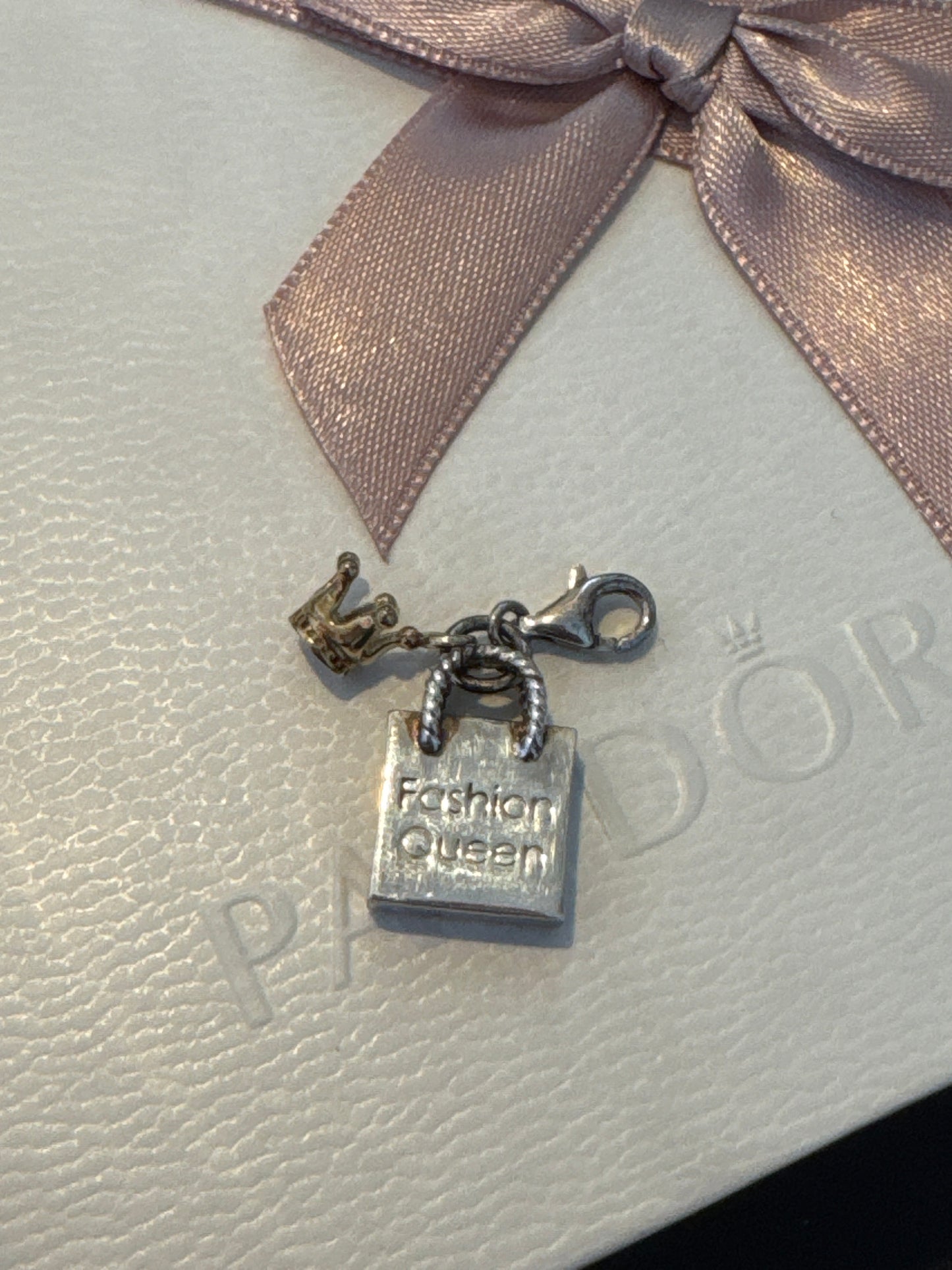 Genuine Thomas Sabo Silver Fashion Queen Bag Gold Tone Crown Dangle