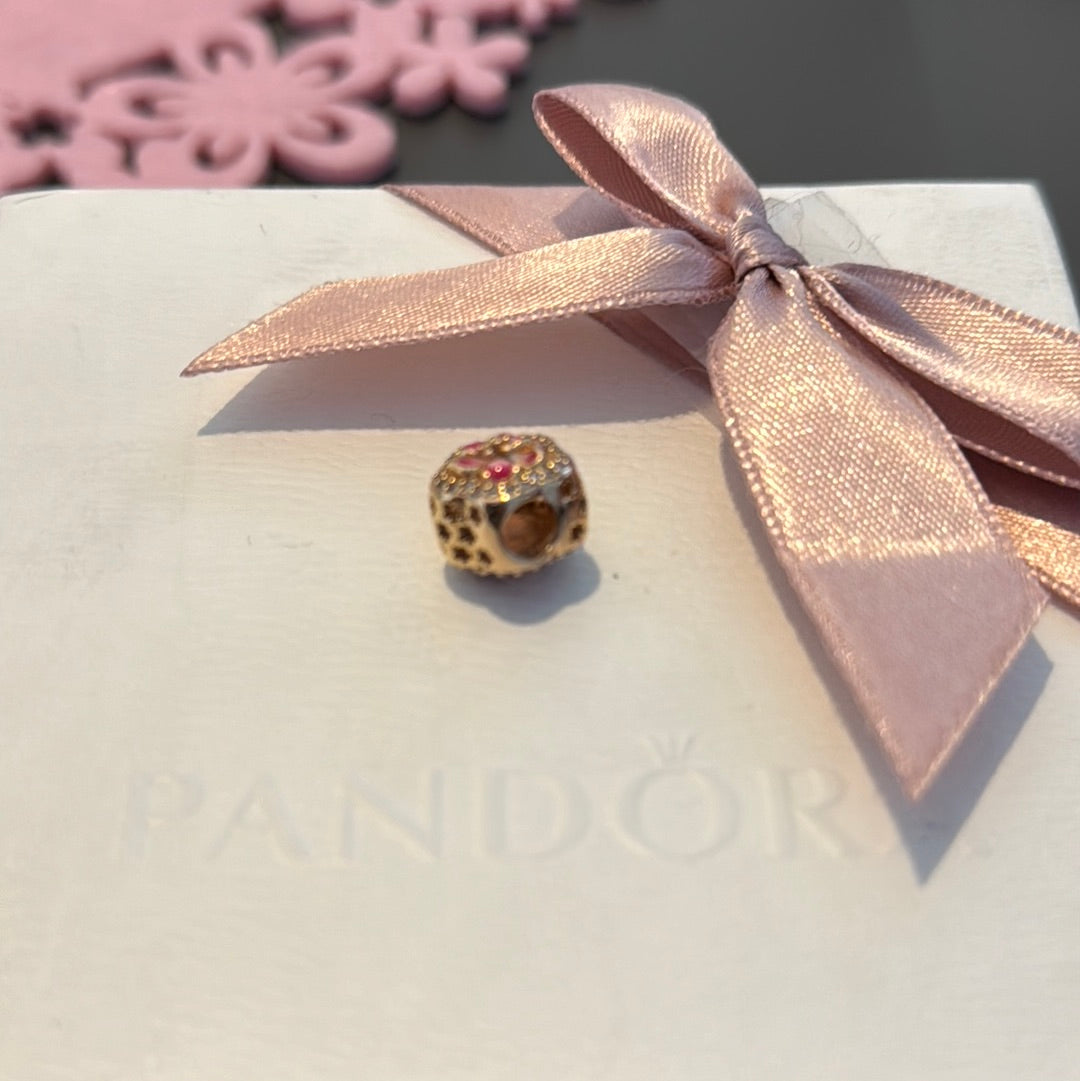Genuine Pandora Rose Gold Cherry Blossom Flower Charm HTF