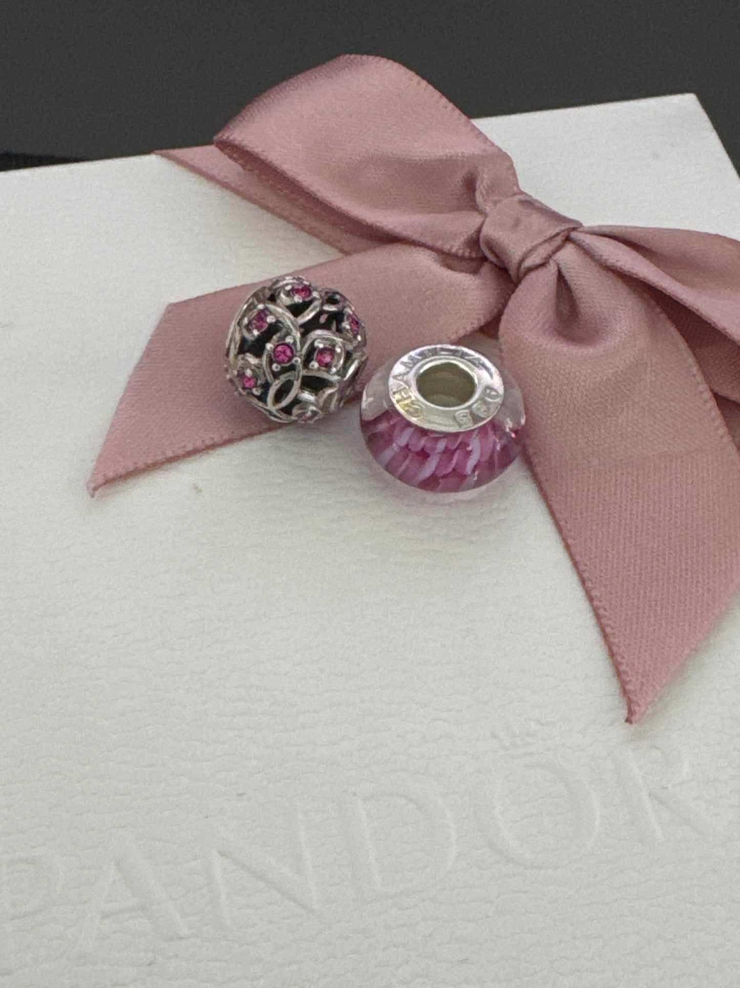 Genuine Chamilia Pair of Pink Charms