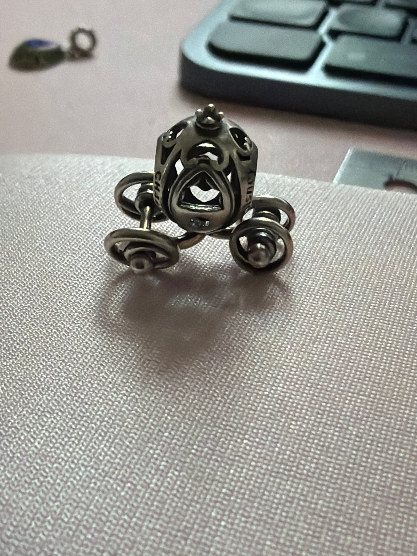 Genuine Chamilia Disney Cinderella Carriage Charm Moveable Wheels Charm