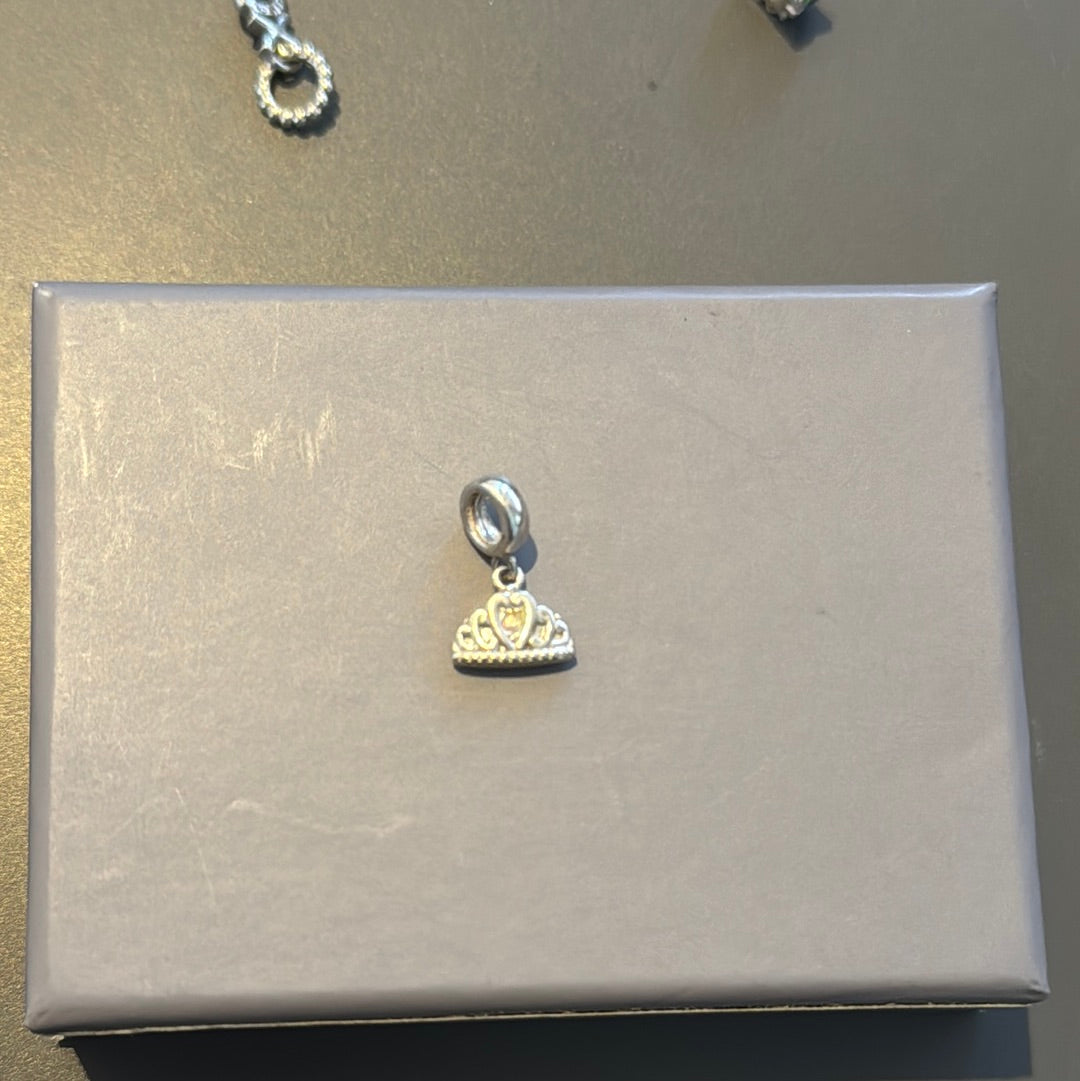 Genuine Chamilia Pave Crown Princess Dangle Charm