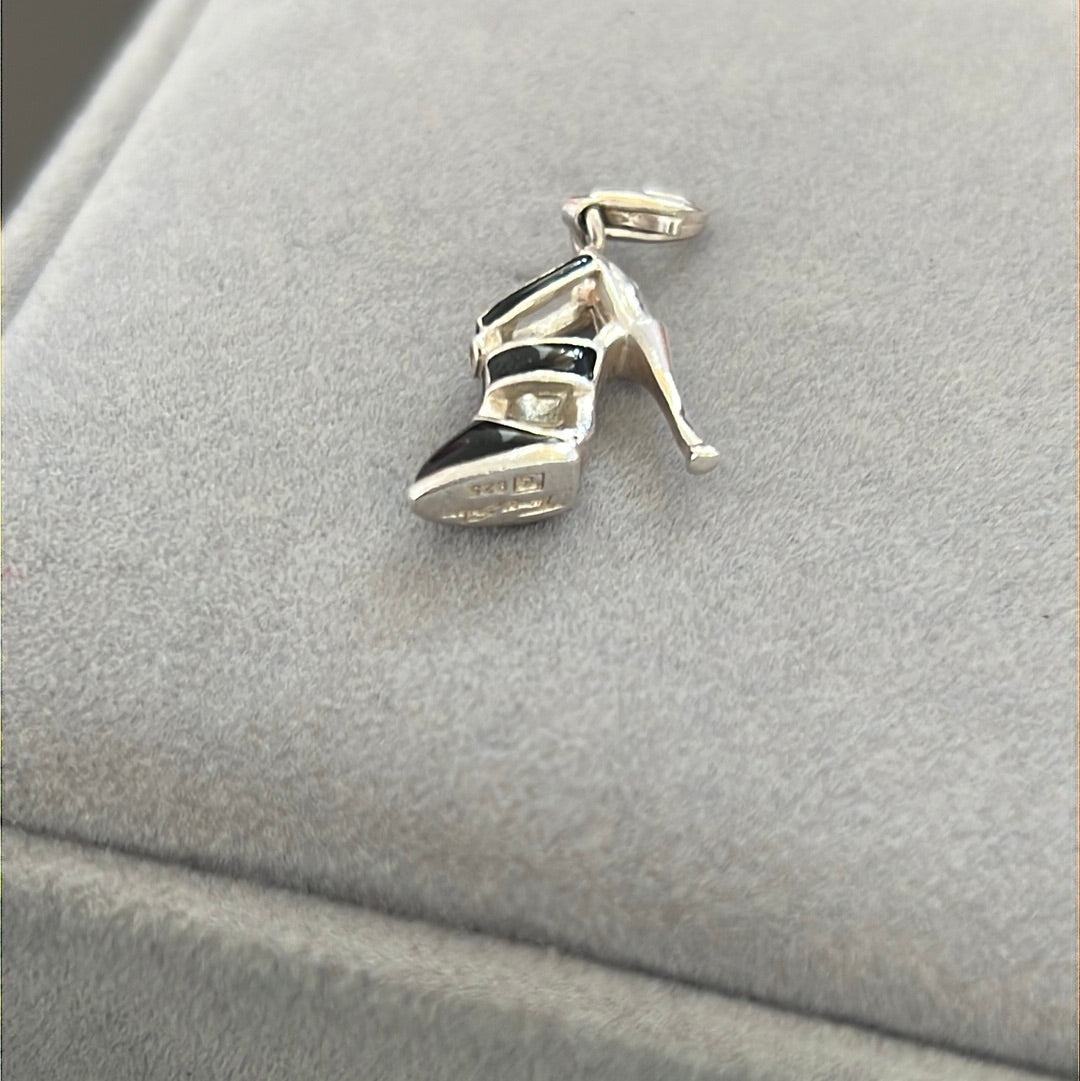 Genuine Thomas Sabo Black Enamel High Heel Shoe Dangle Clip Charm