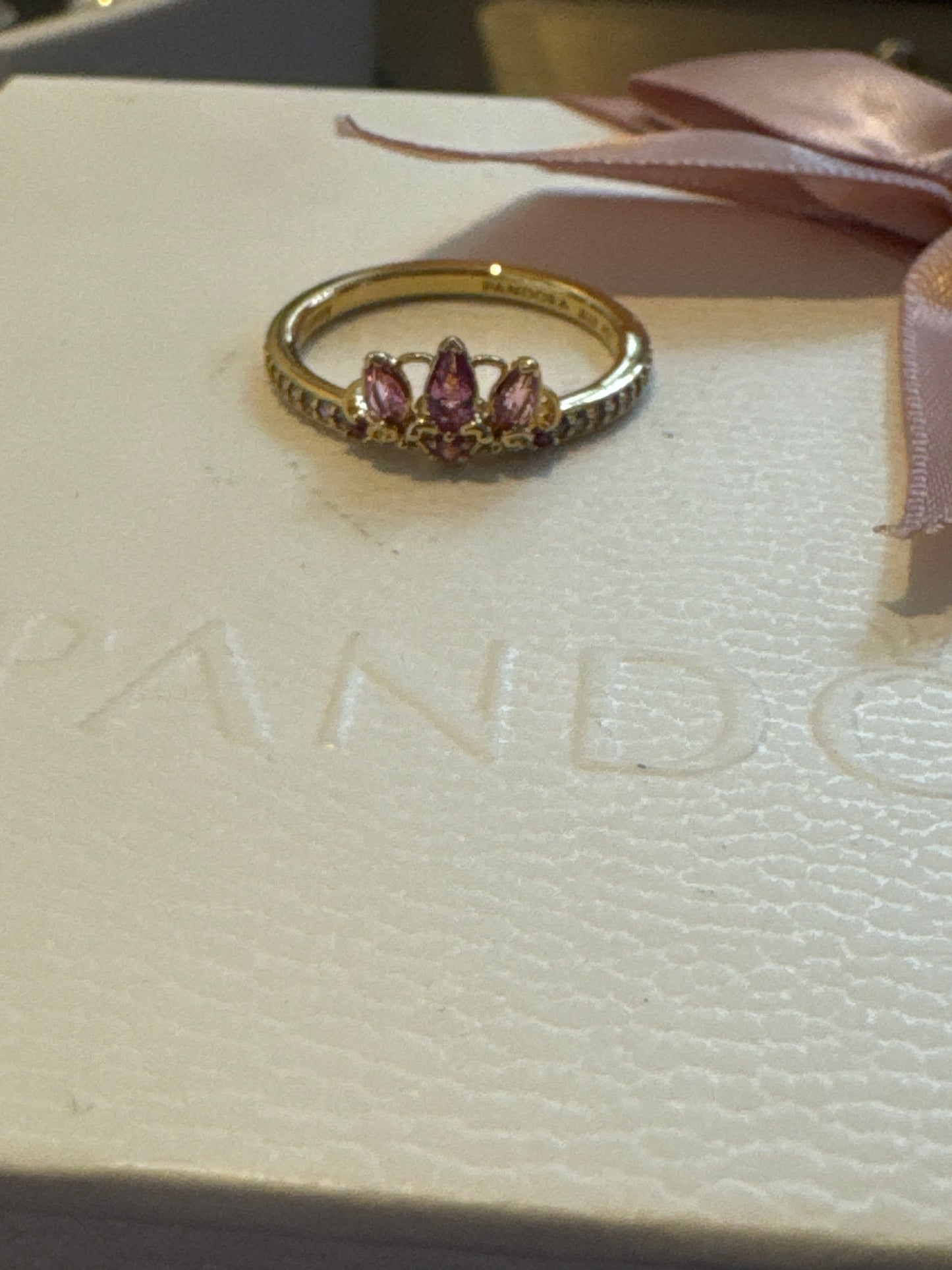 Genuine Pandora Disney Shine Gold Princess Rapunzel Tiara Ring 52