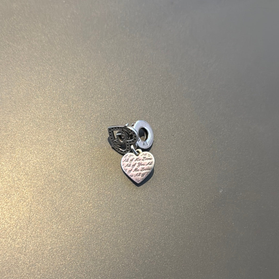 Genuine Pandora Pink Heart Mum Heart Pave Dangle Charm