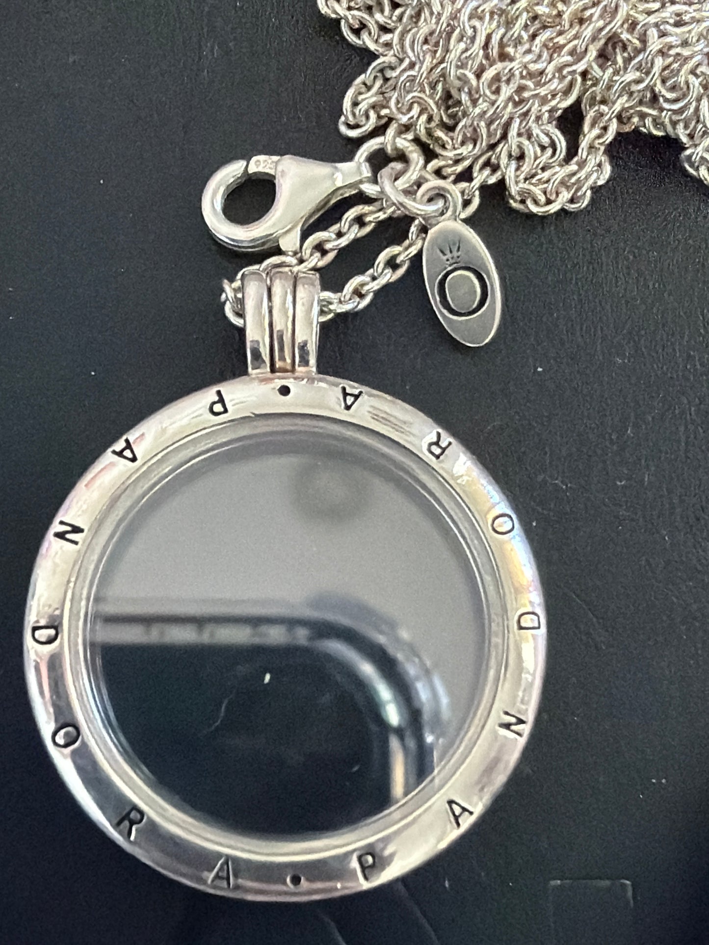 Genuine Pandora Large Memory Locket With Chain Necklace