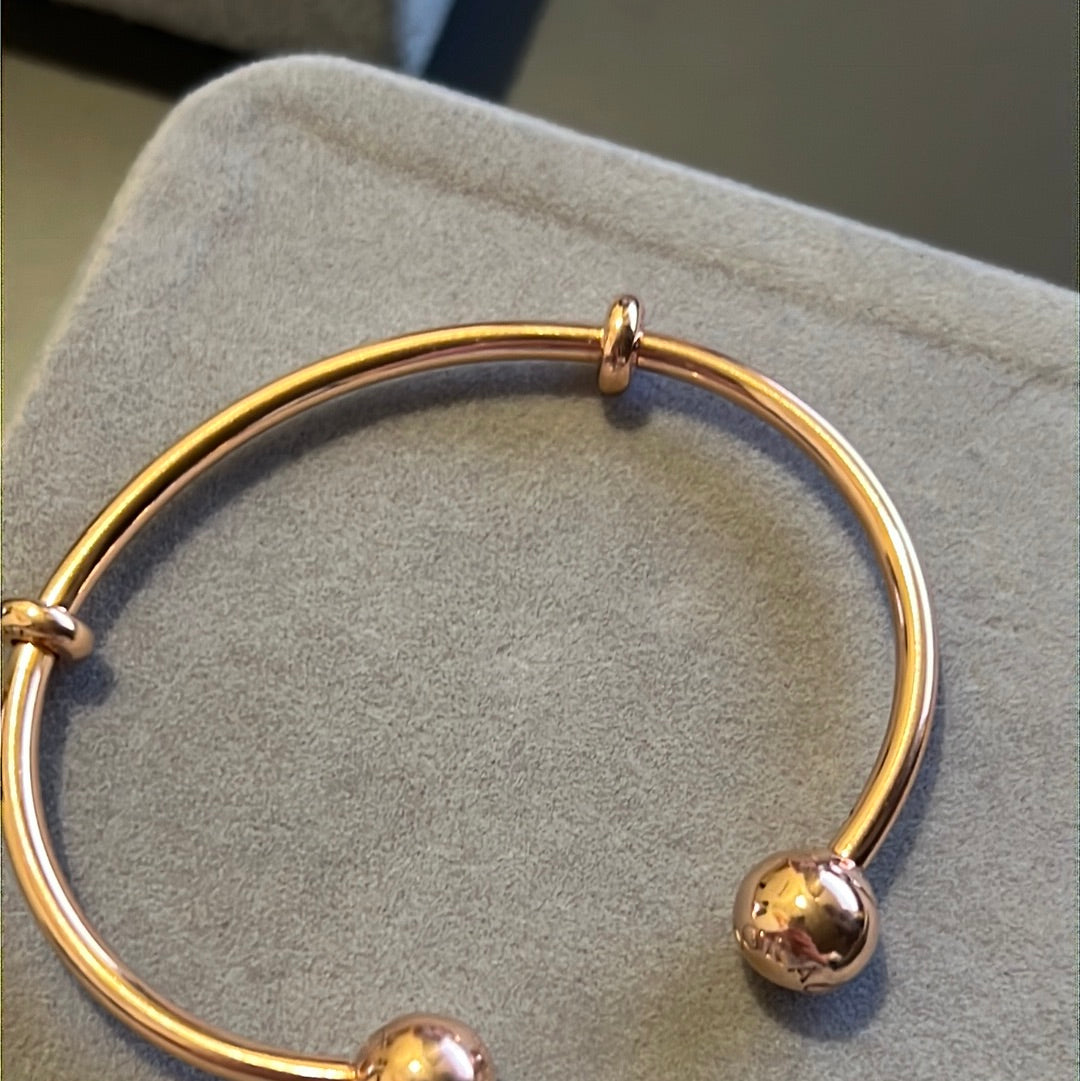 Genuine Pandora Rose Gold Open Torque Bangle Size 1 Small