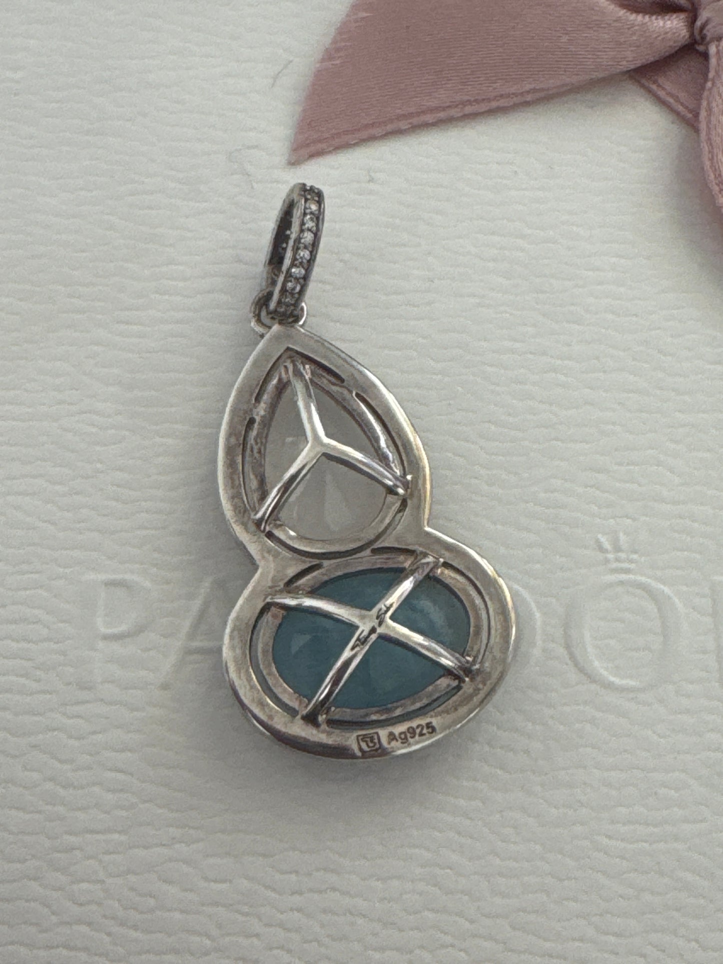 Genuine Thomas Sabo Milky Aquamarine Milky Quartz Zirconia Pendant